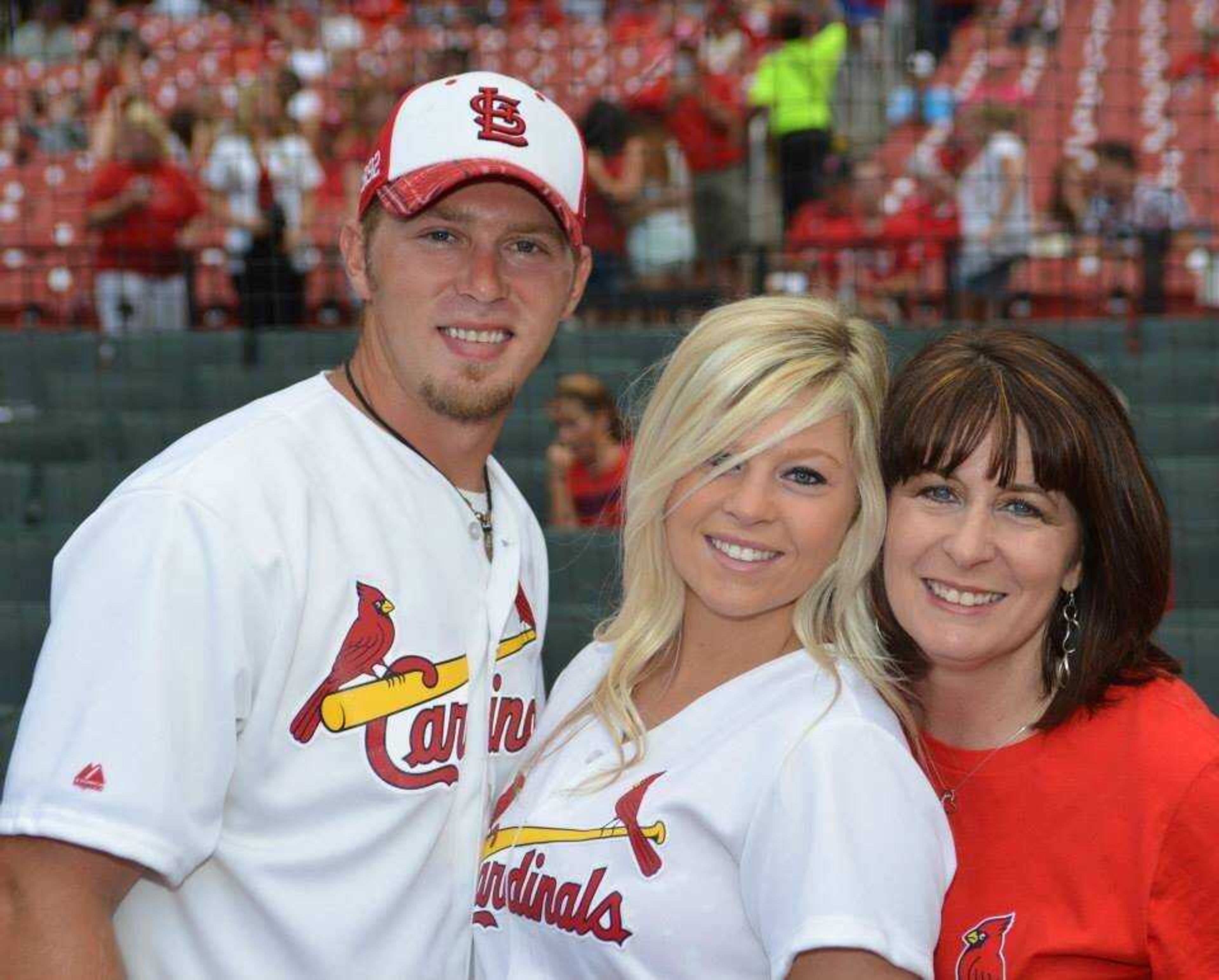 Meg Herndon's brother, sister and mother at the Cardinal game on July 23. Submitted photo.