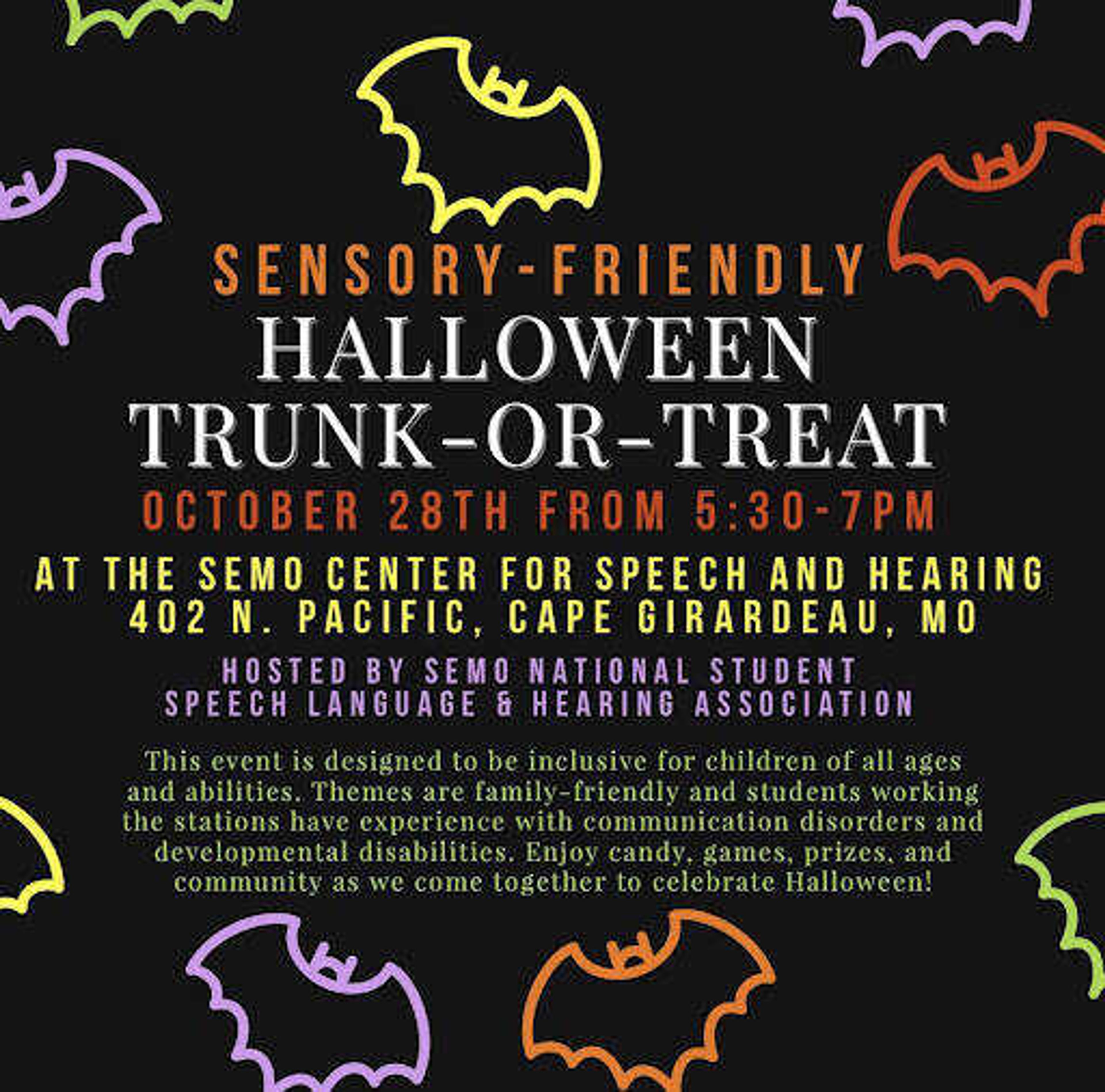 Center for Speech and Hearing hosts third annual sensory-friendly Trunk or Treat