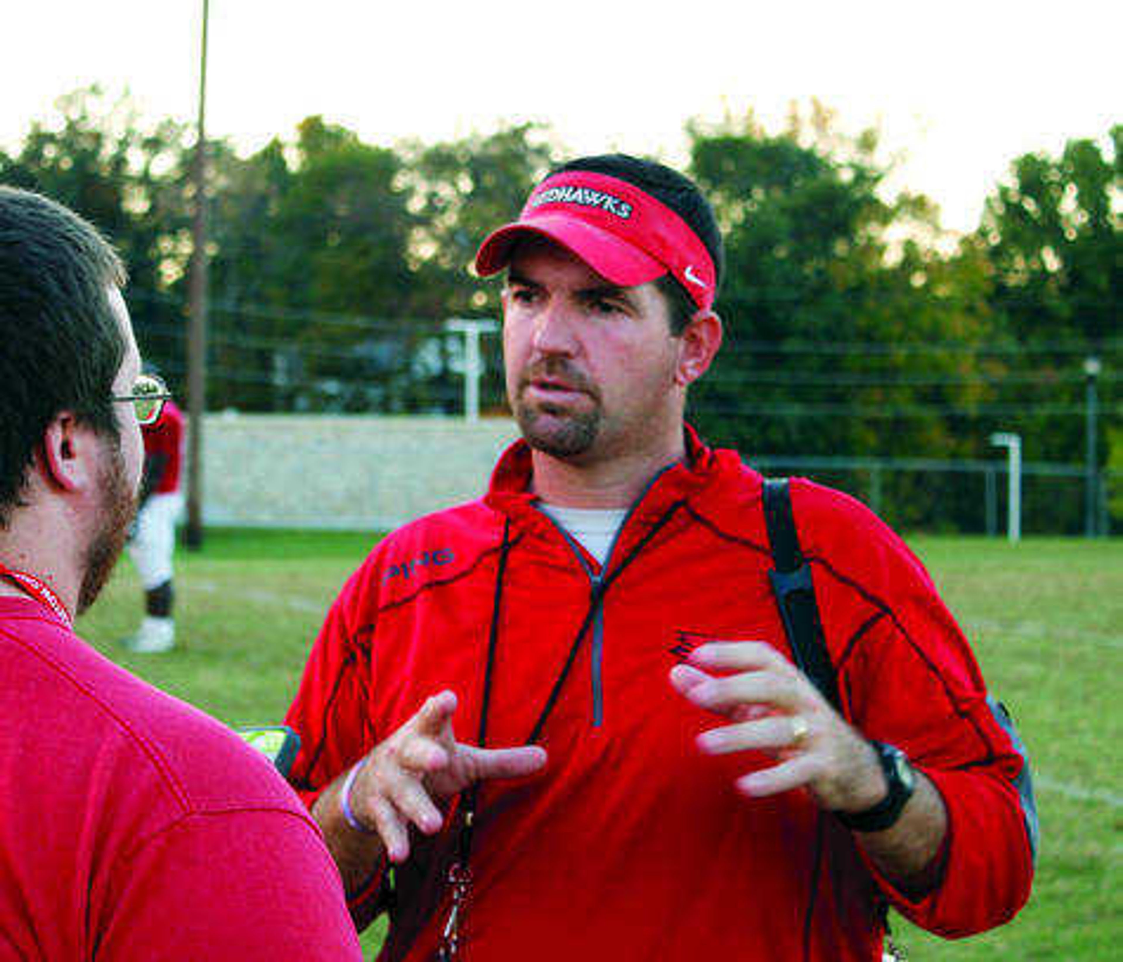 Southeast football coach Tom Matukewicz spoke to the Arrow's Sports Editor Nick McNeal about leadership and his role as a leader and role model for the university's football team. Photo by Sean Burke