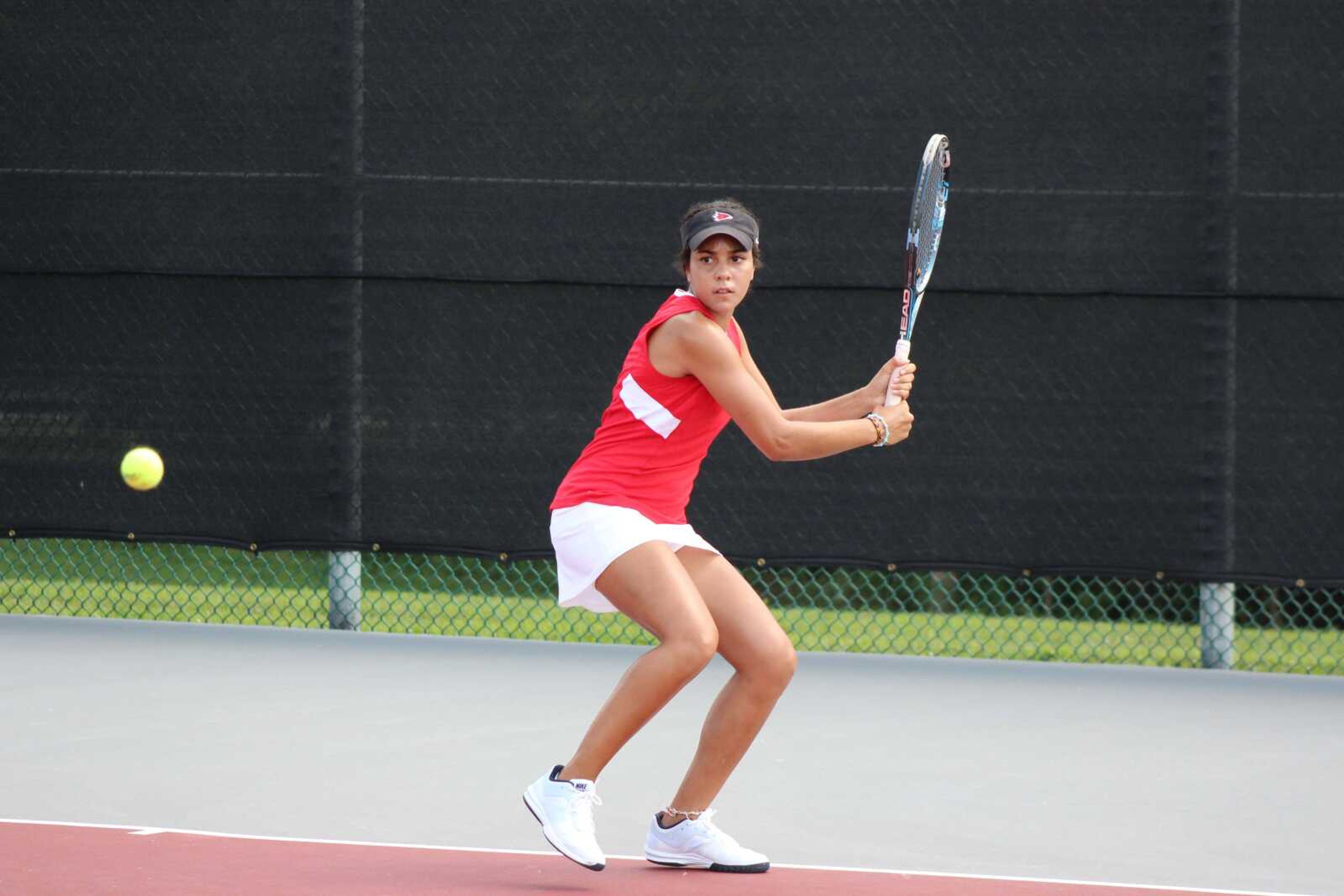 Sophomore Ana Canahuate-Torres prepares to swing on Saturday, Sept. 10, while competing at Tennessee-Martin. Submitted photo