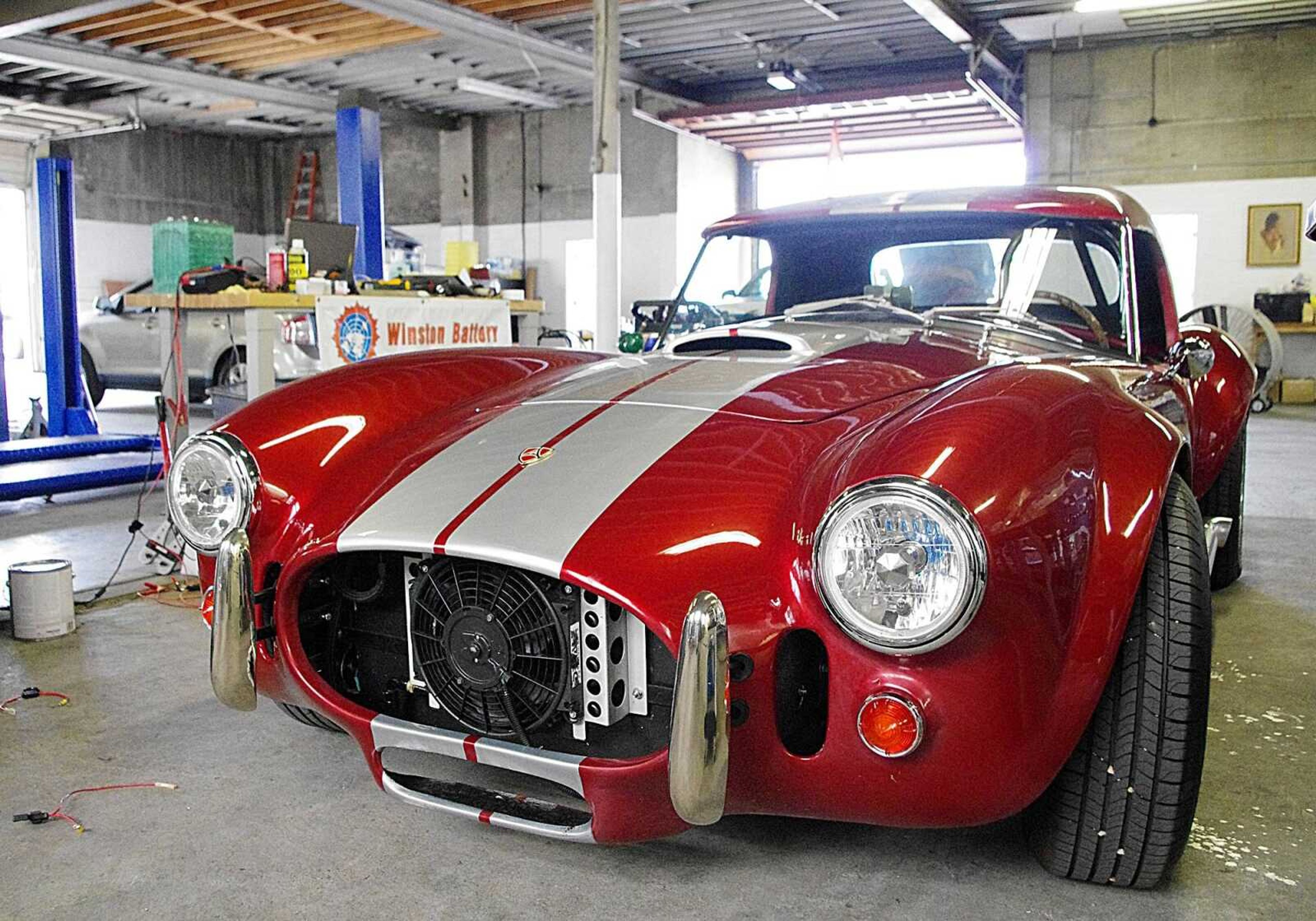 A replica Shelby Cobra converted to run on electricity. Photo by Nathan Hamilton