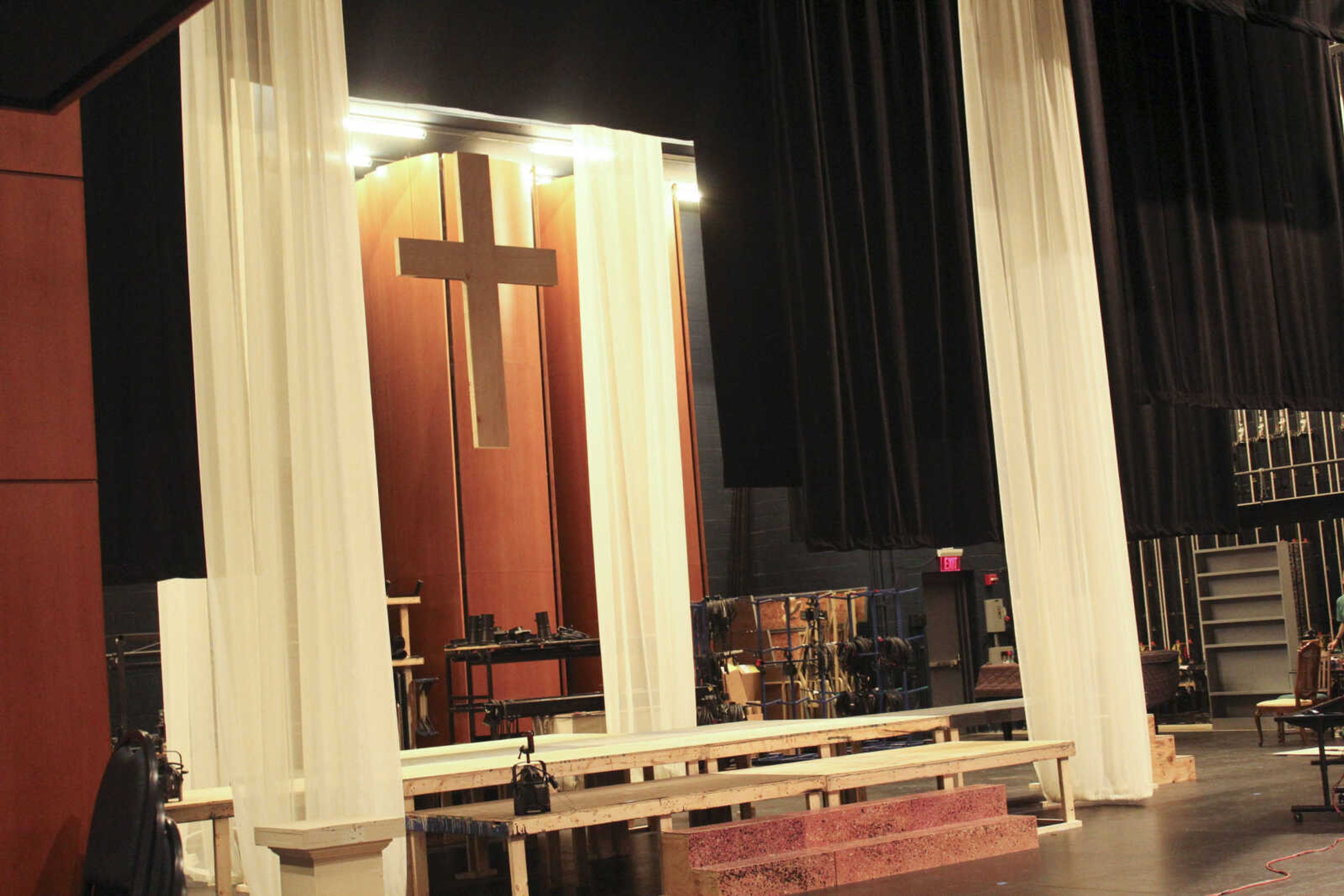 The stage set up for Suor Angelica, the first act of the show as it is set in a Covent. Bedell Performance Hall on Jan. 16, 2020.