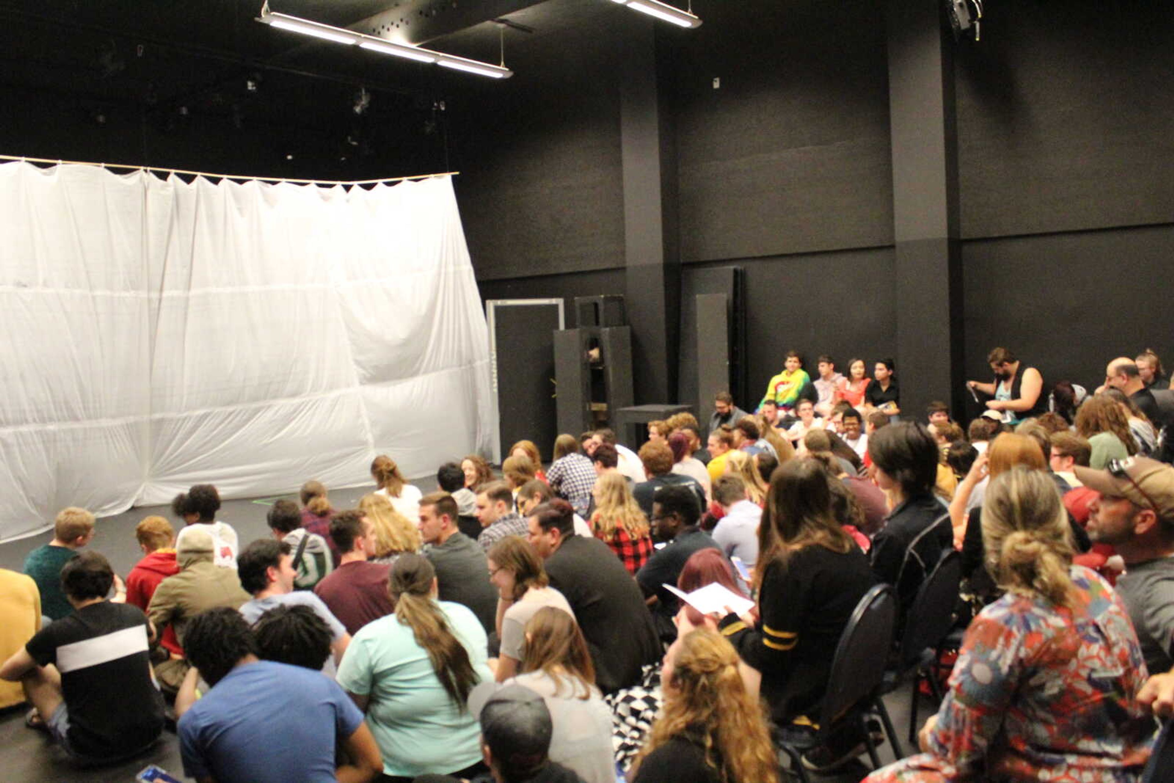 The large audience packed into the directing studio on Sept. 21 to watch the student directed "She Kills Monsters.