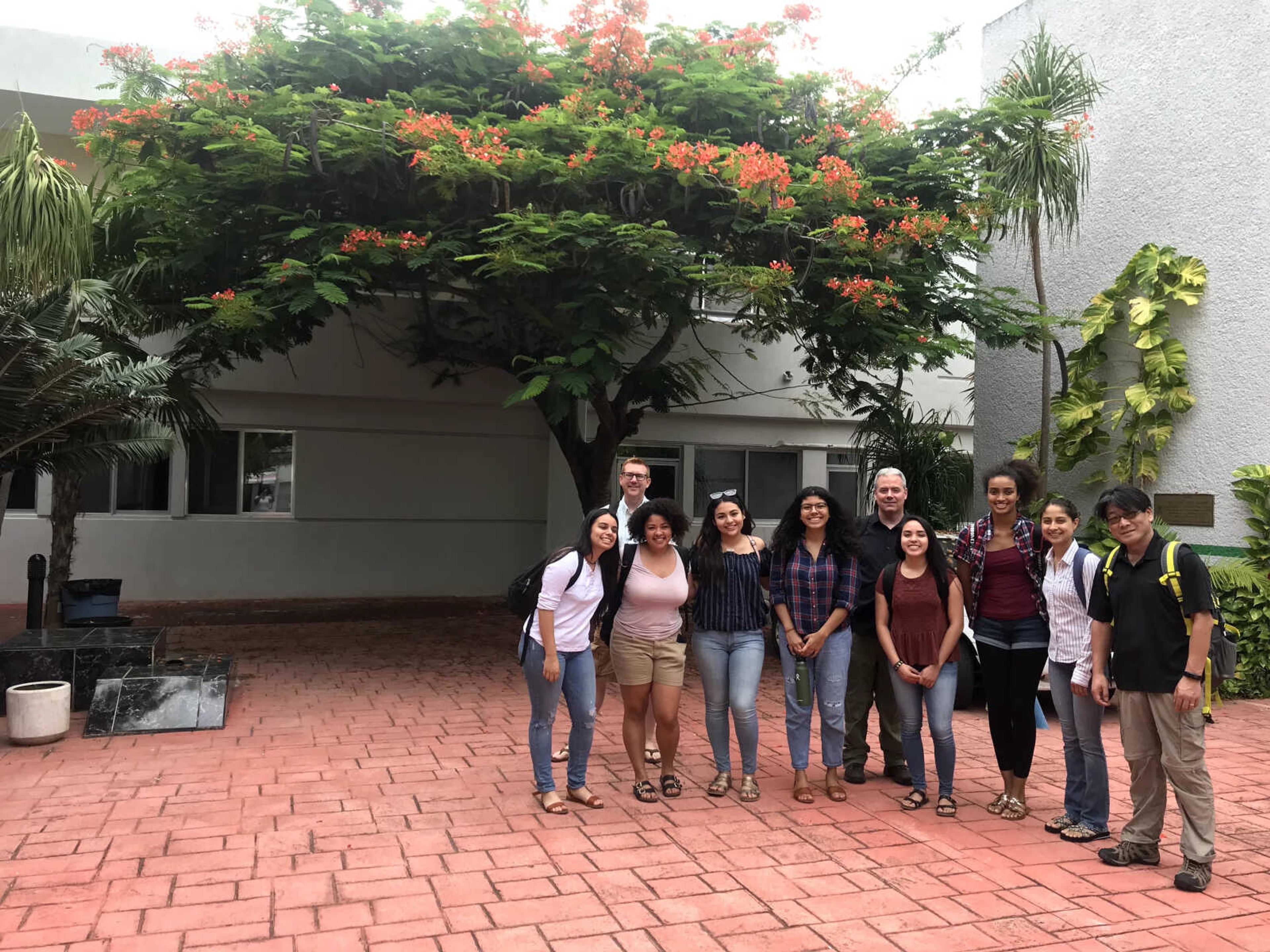 Southeast environmental science major with the group she shared her summer internship in Puerto Morelos, Mexico with studying the quality of water.

