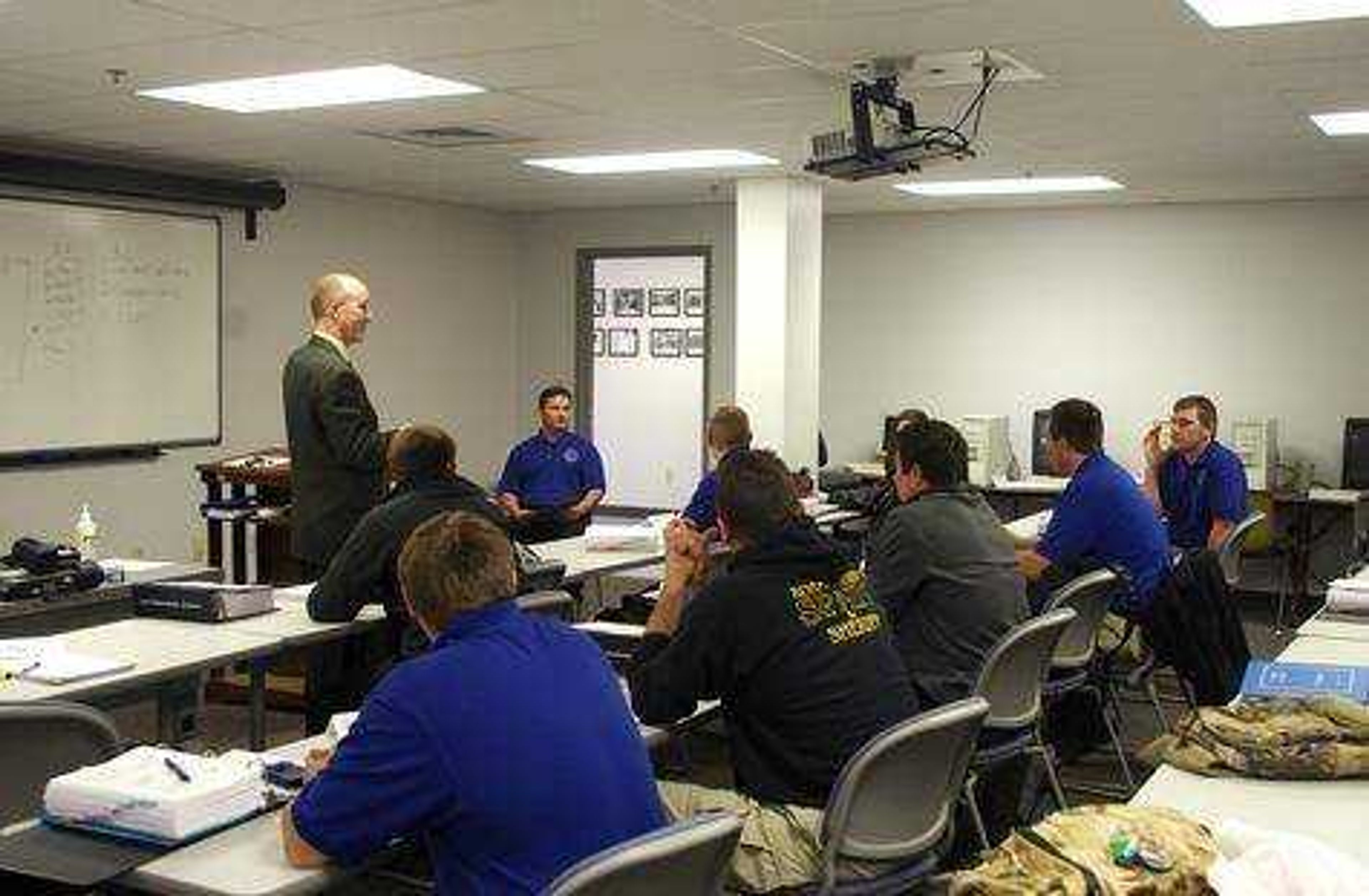 Southeast students in a law enforcement class take part in a mock trial on Monday. Photo by Nathan Hamilton