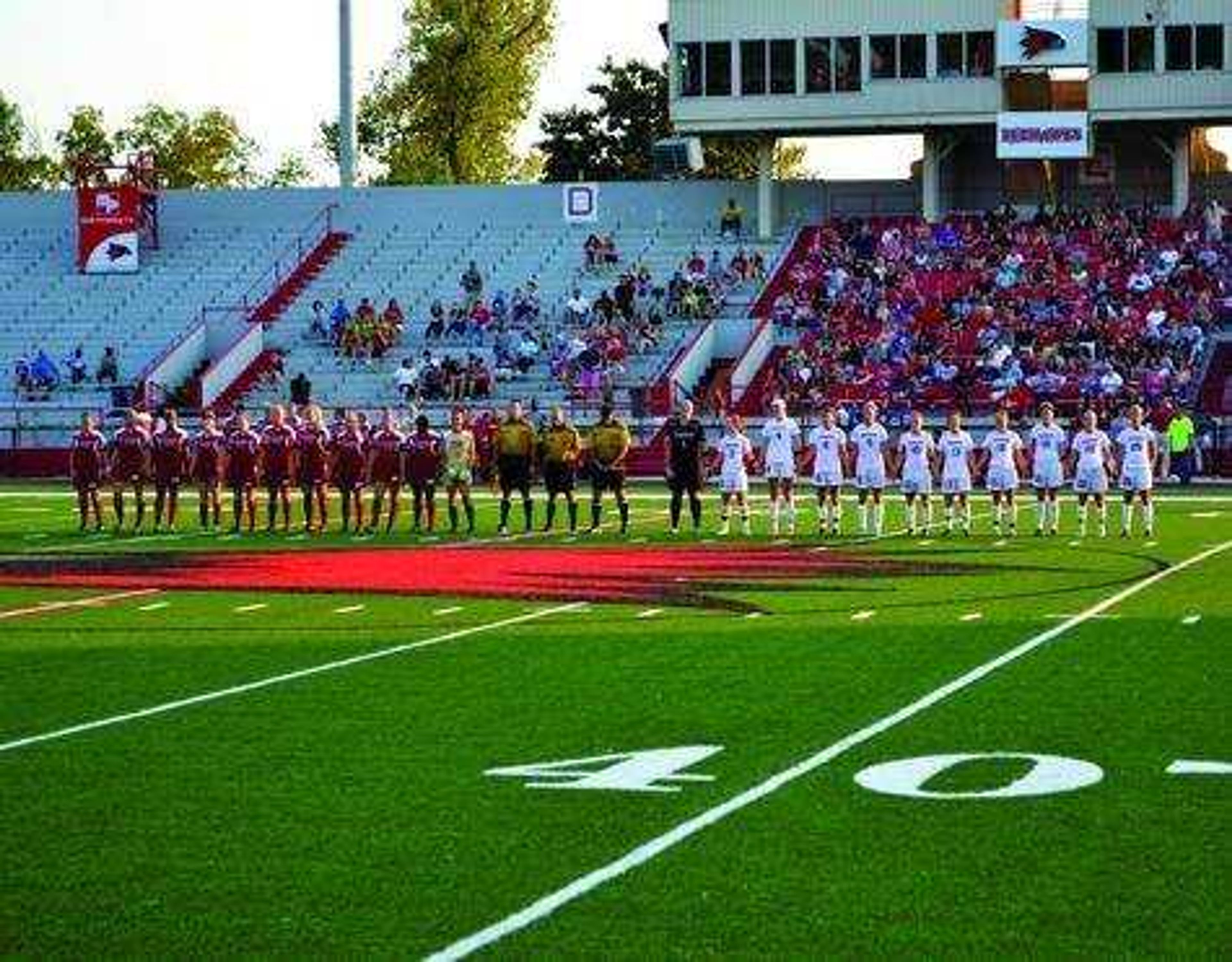 The Southeast Missouri State women's soccer team before a game in 2013. The team added five players to the roster on National Signing Day, which was Feb. 4. Submitted photo