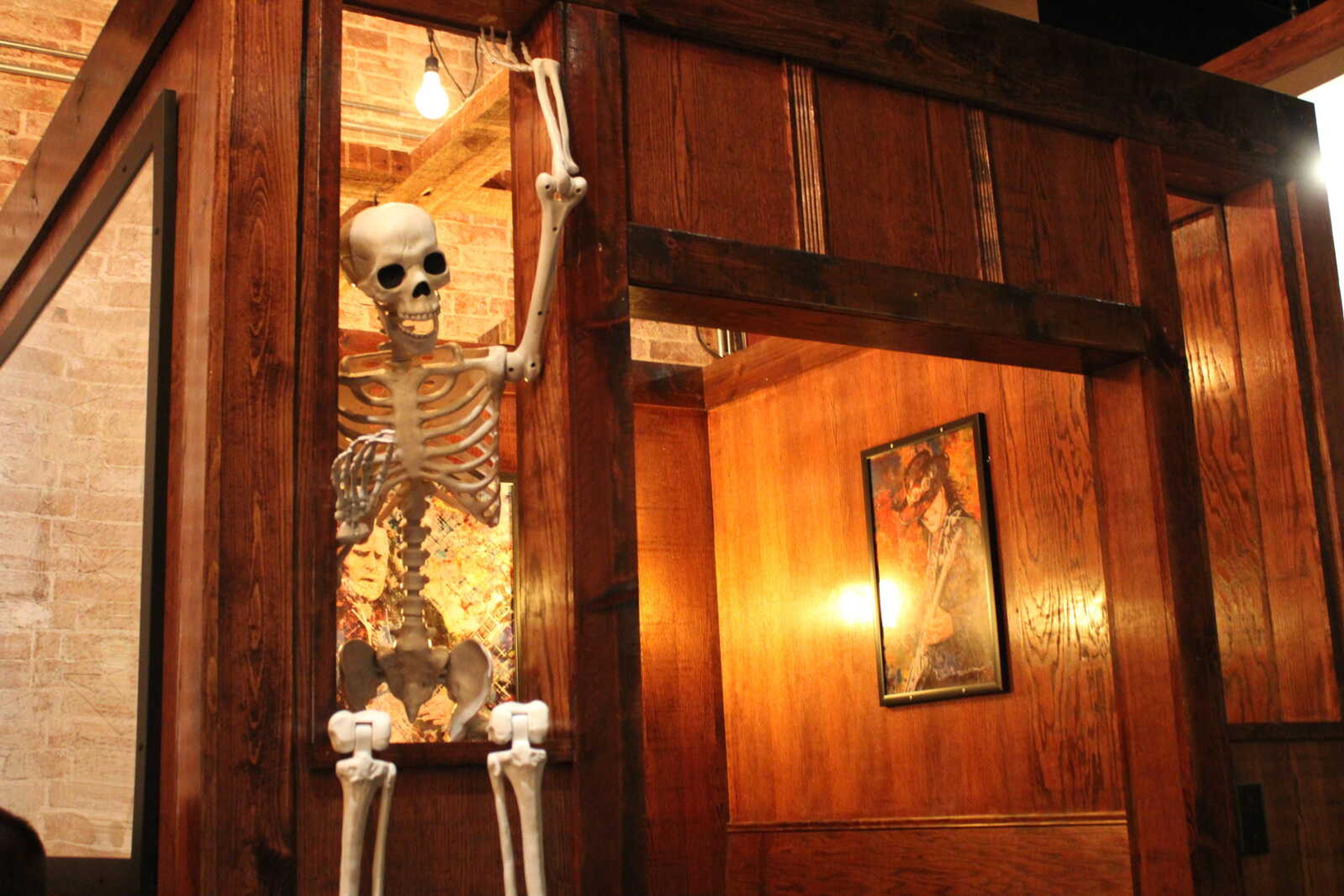 Minglewood Brewery in Downtown Cape is known among its staff to be haunted by a non-threatening spirit that makes sure to bring attention to itself in unexplainable ways, general manager Audry Helms said. This year, the entire skeleton prop was placed on a ledge rather than just the skull they had last year, as the skull seemed to be an easier target for the spirit to interact with.