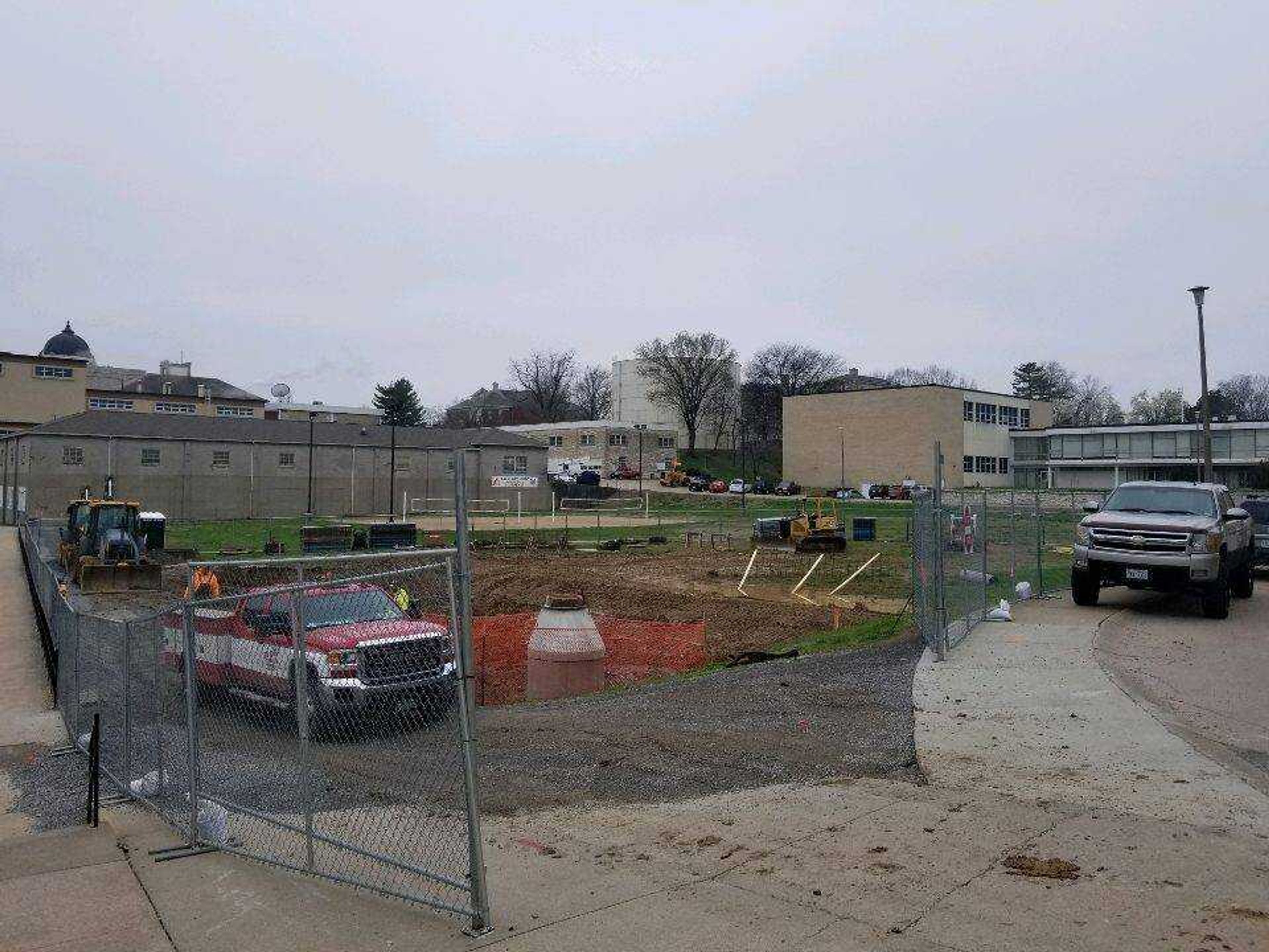 Construction began March 12 on the future NPHC Plaza in the Northeast corner of Parker Field.