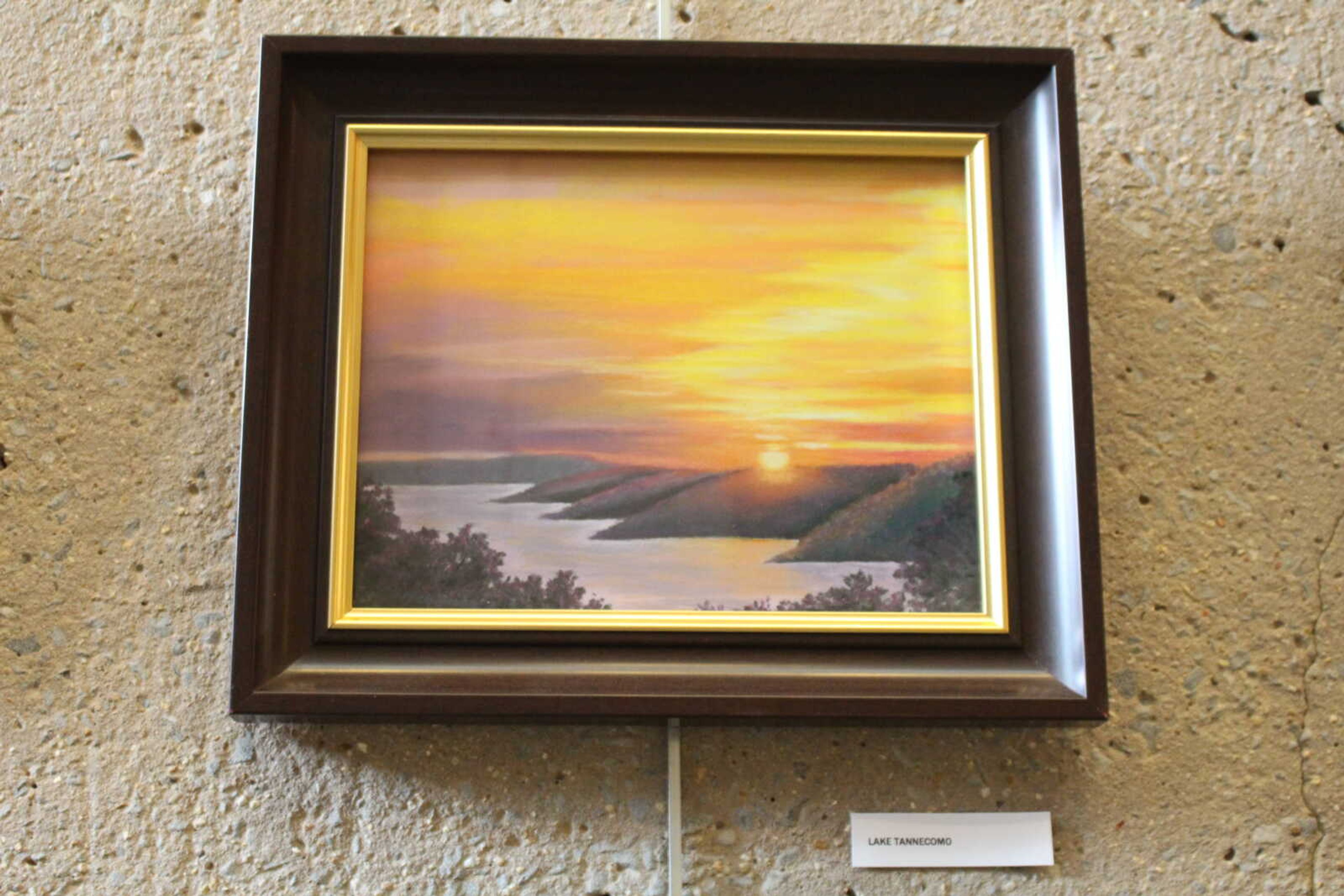 Vicki Outman’s piece entitled “Lake Tannecomo” at the Cape Girardeau Nature Conservation Center. 