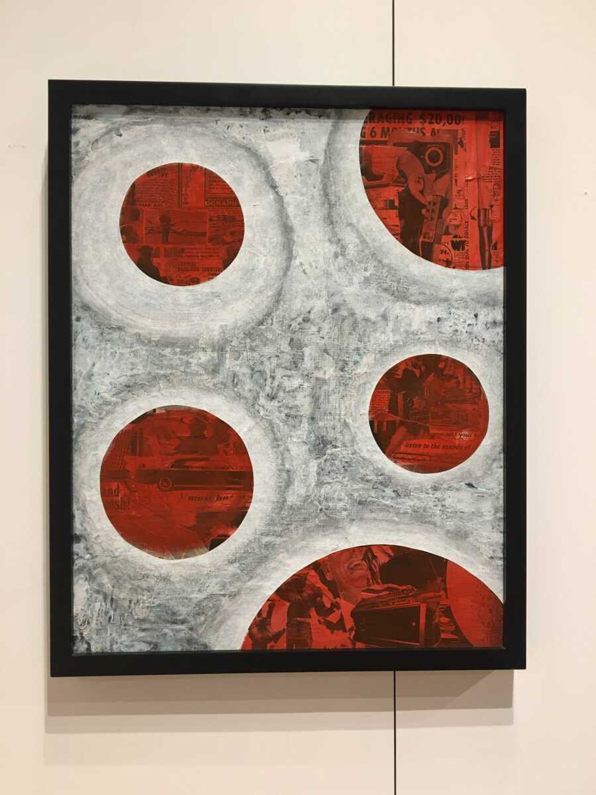 “Columbia Theatre Reuse ‘58-’81” by Michael Copeland, mixed media.