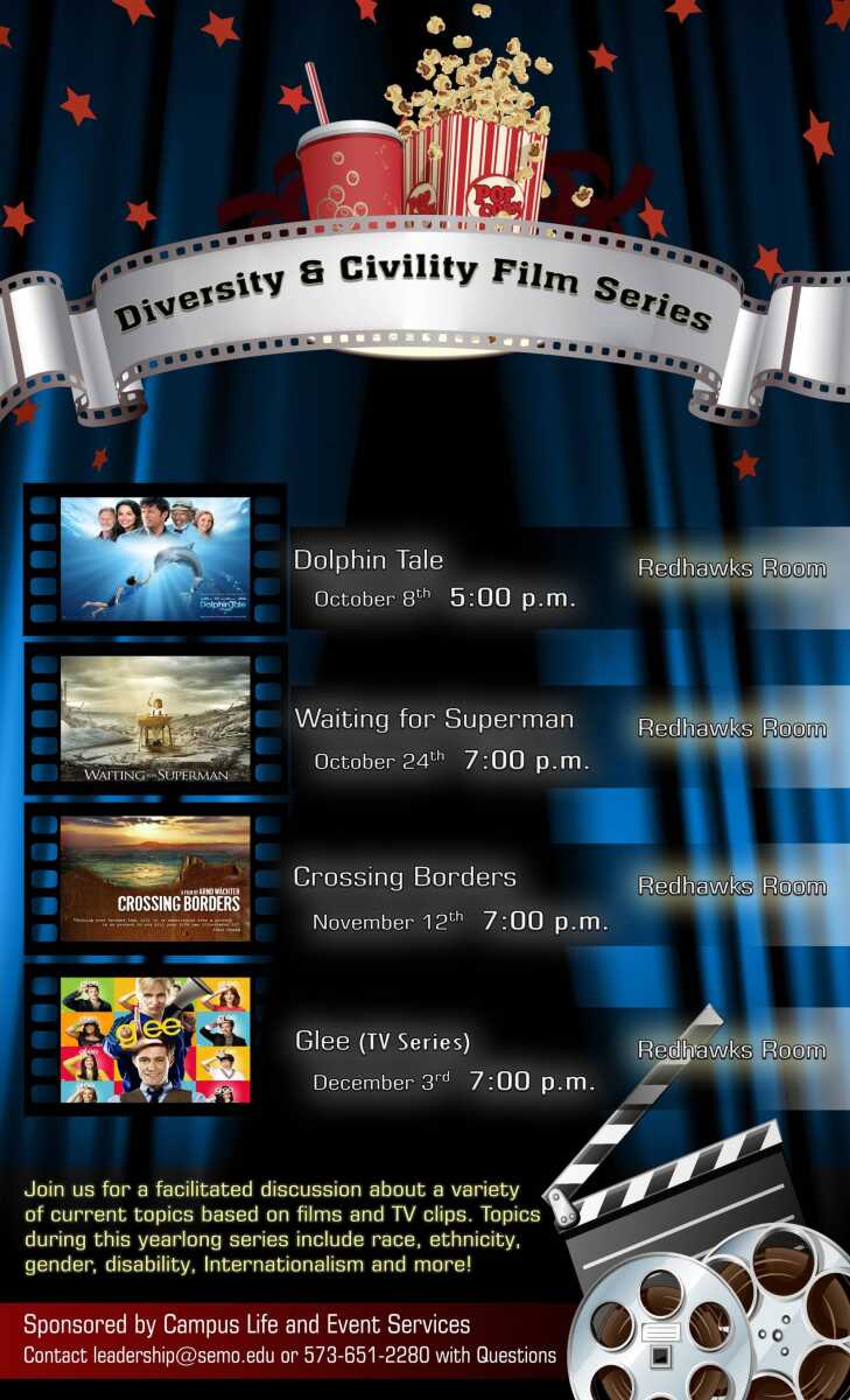 The upcoming events for the diversity & civility film series. Submitted photo