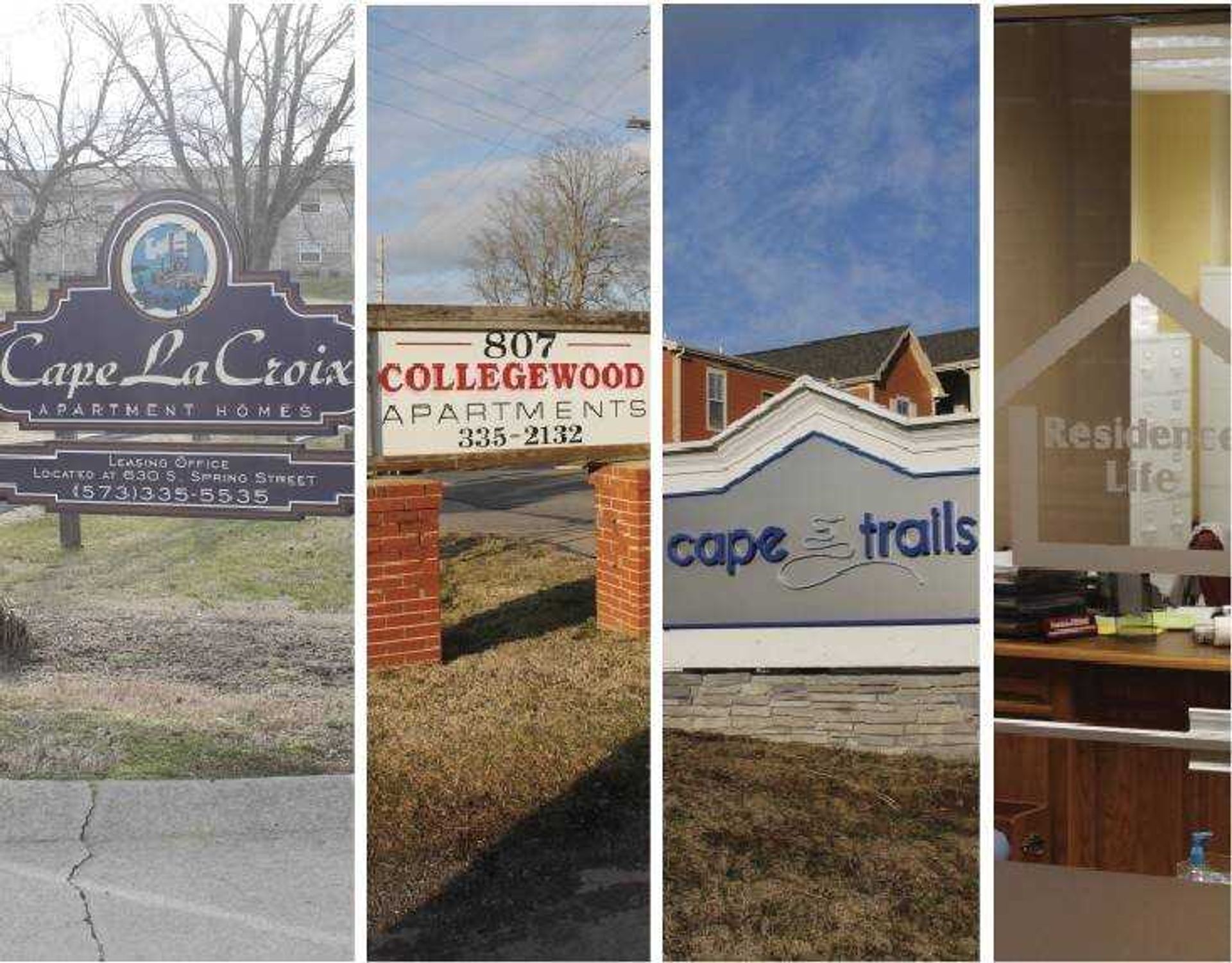 A few of the popular housing options in Cape Girardeau. Photos by Drew Yount.