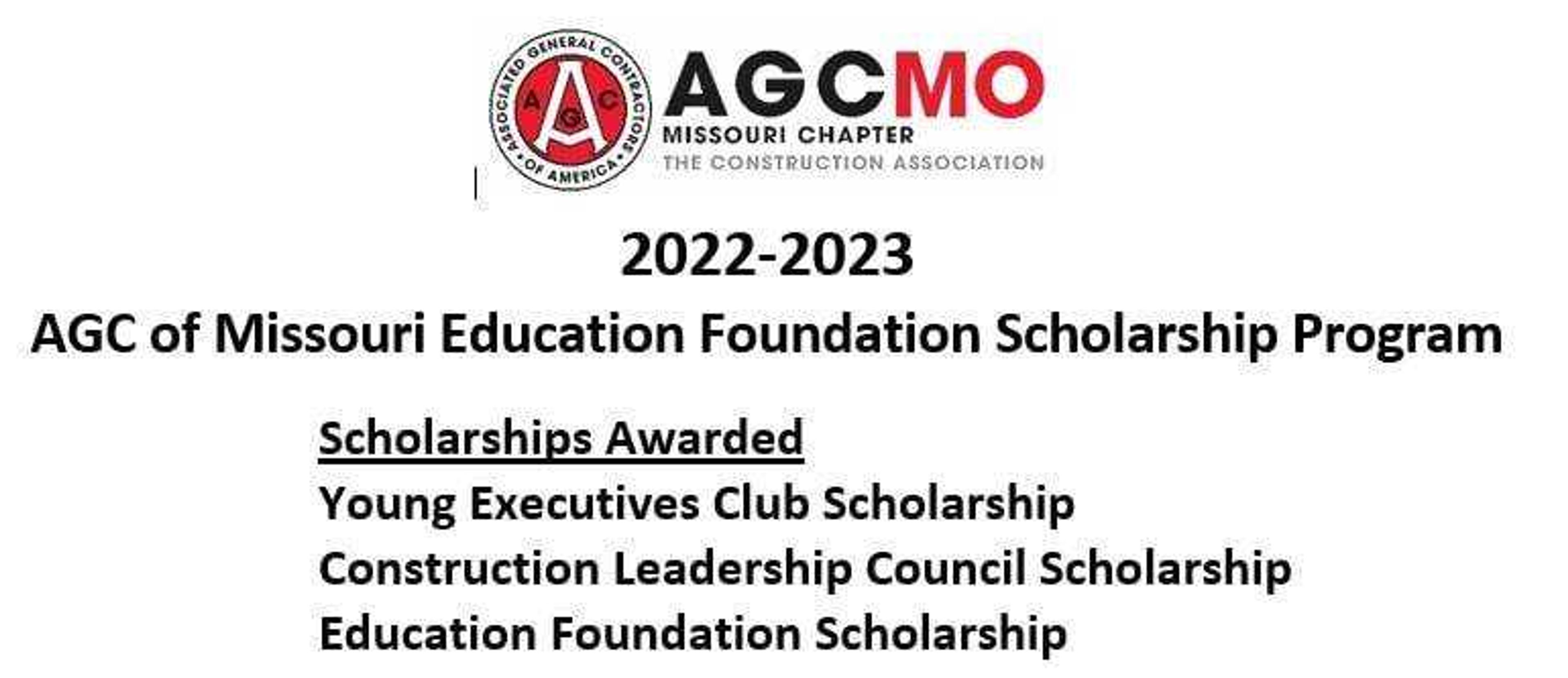 AGC of Missouri Education Foundation Scholarship Program for the 2022-23 school year.