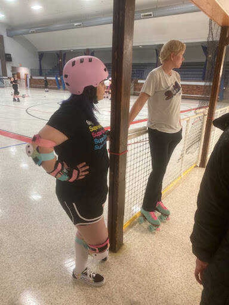 SEMO alumna Erica Bowles listens to instructions at the Roller Derby tryouts. She is one of the newest members to join.