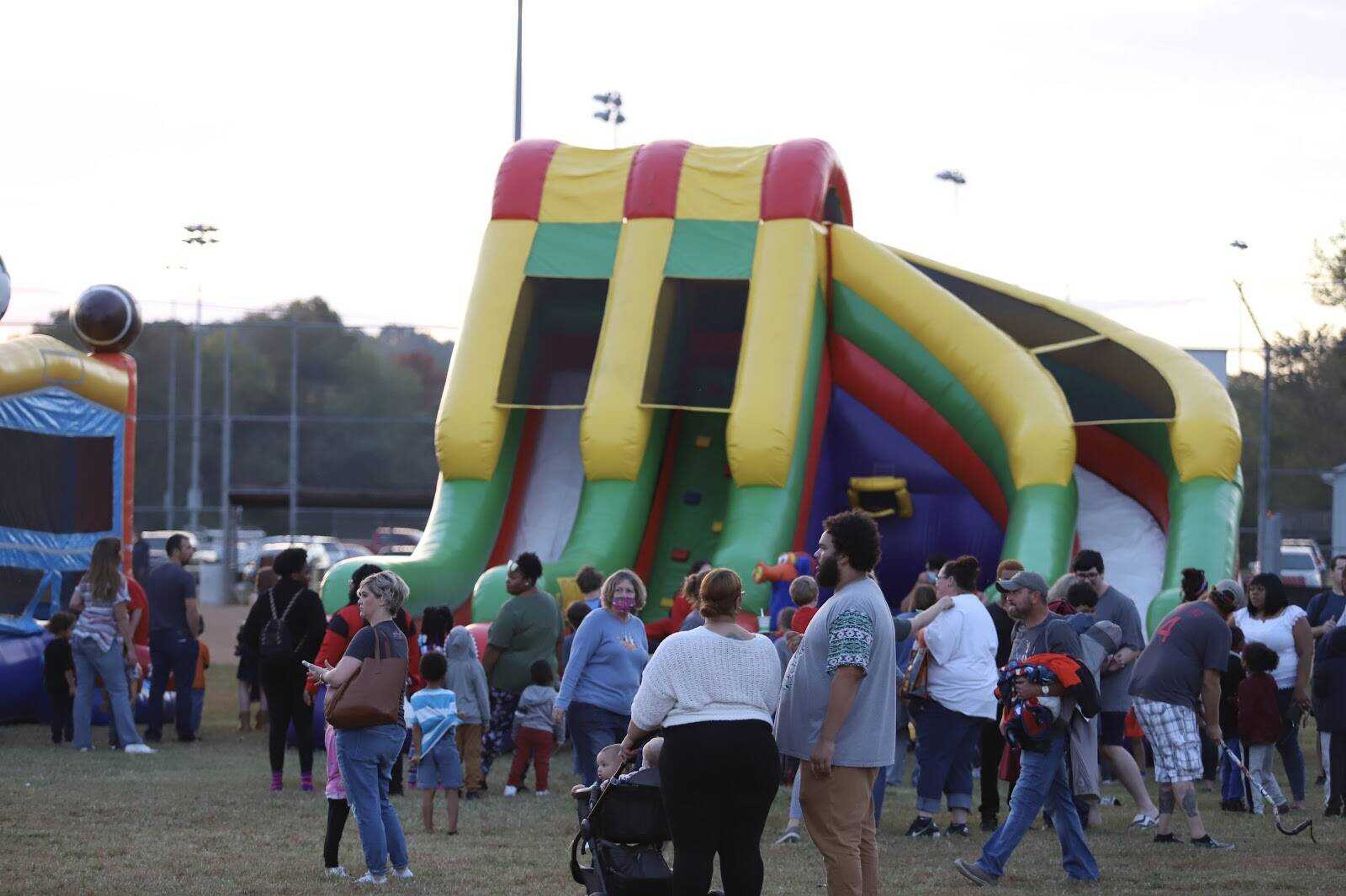 An inflatable slide and bounce house were one of the main attractions for children attending the Parks and Rec Night Saturday, Oct. 10, at Arena Park. Other activities included cornhole, mini golf, bowling and ring toss, all with a fall-themed twist.
