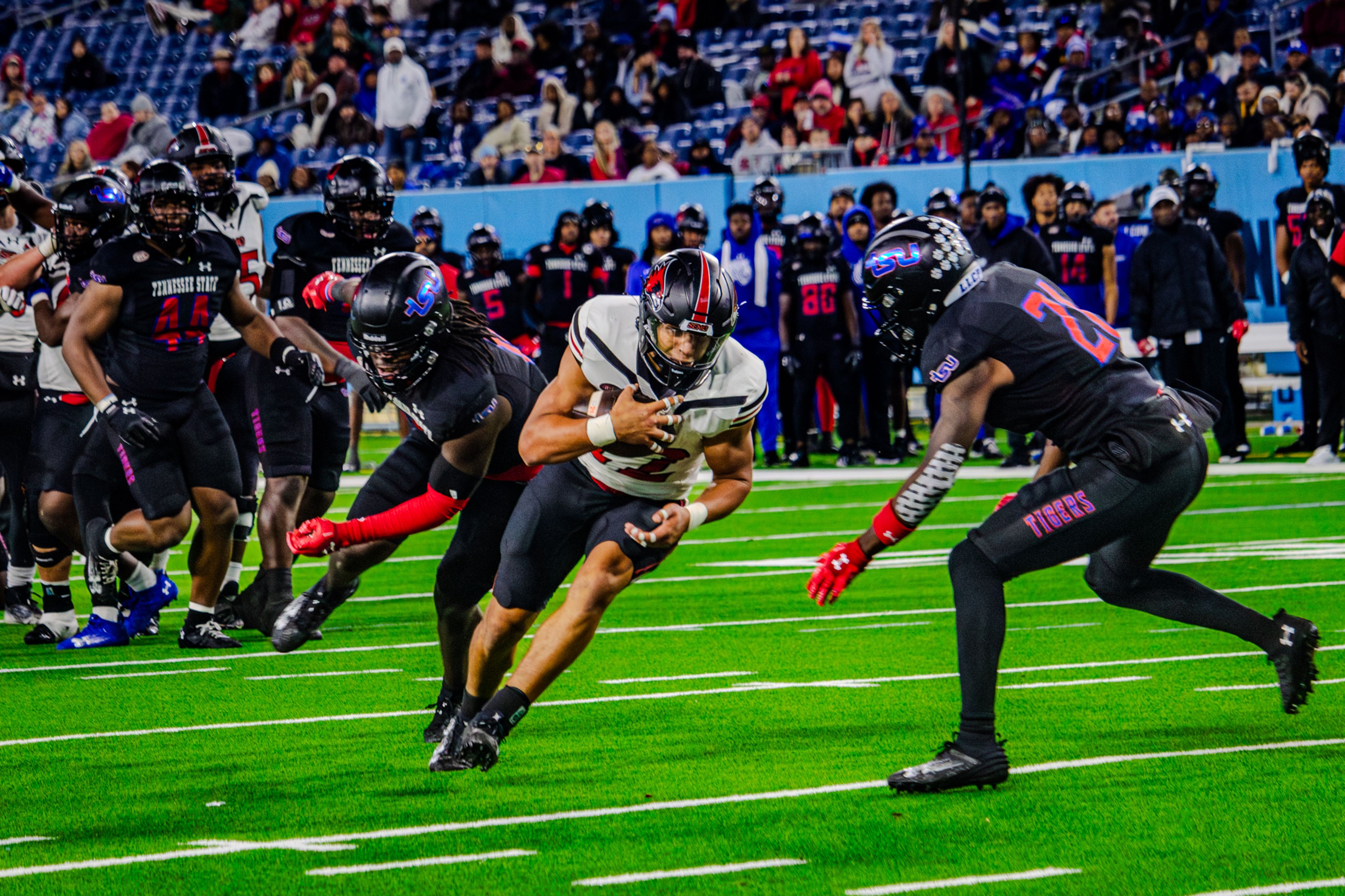 Freshman running back Payton Brown rushes the ball against TSU.