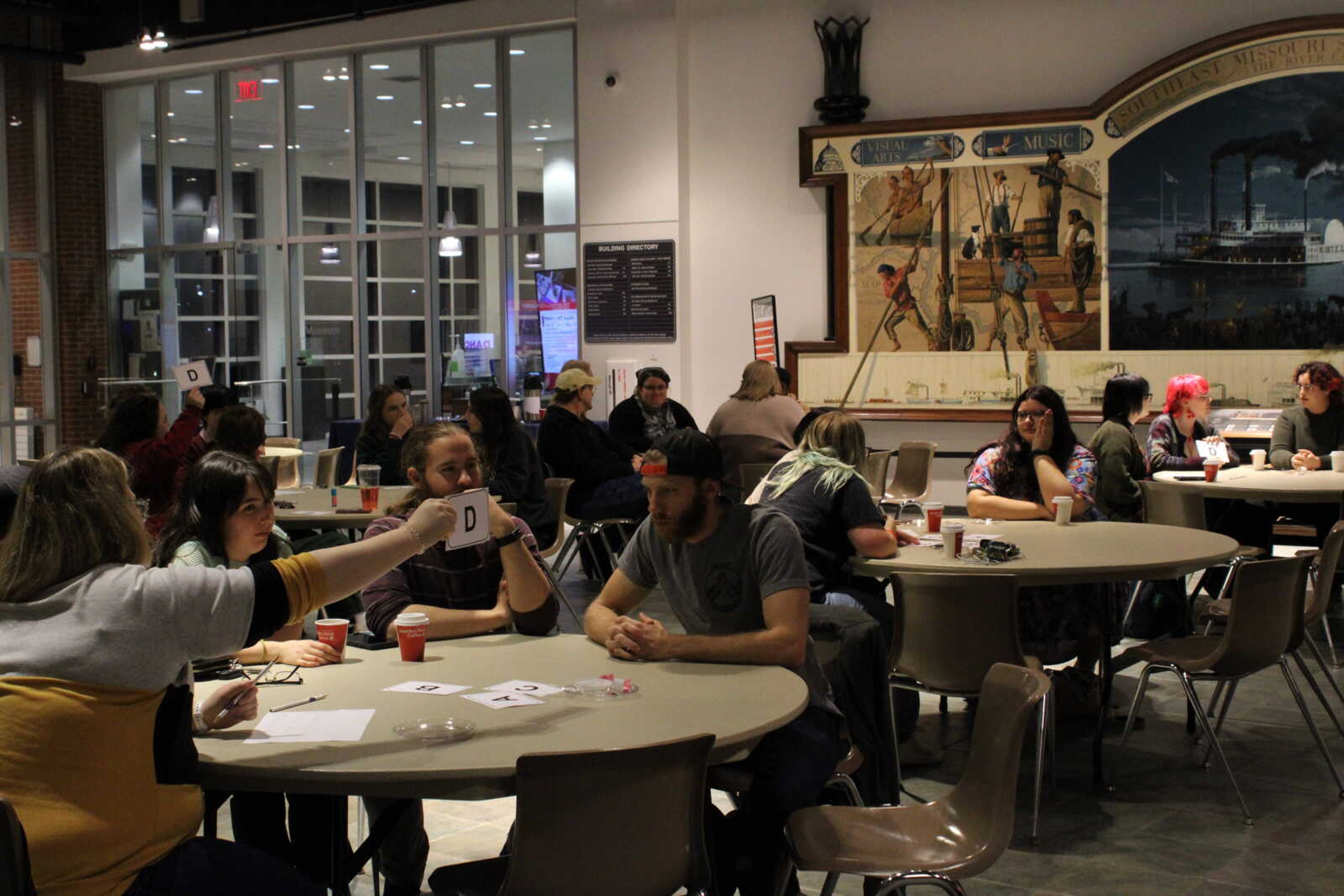 The SEMO community comes together to enjoy the Tournament of Trivia at Crisp Museum on Feb. 22. The event presented an array of straightforward trivia questions.