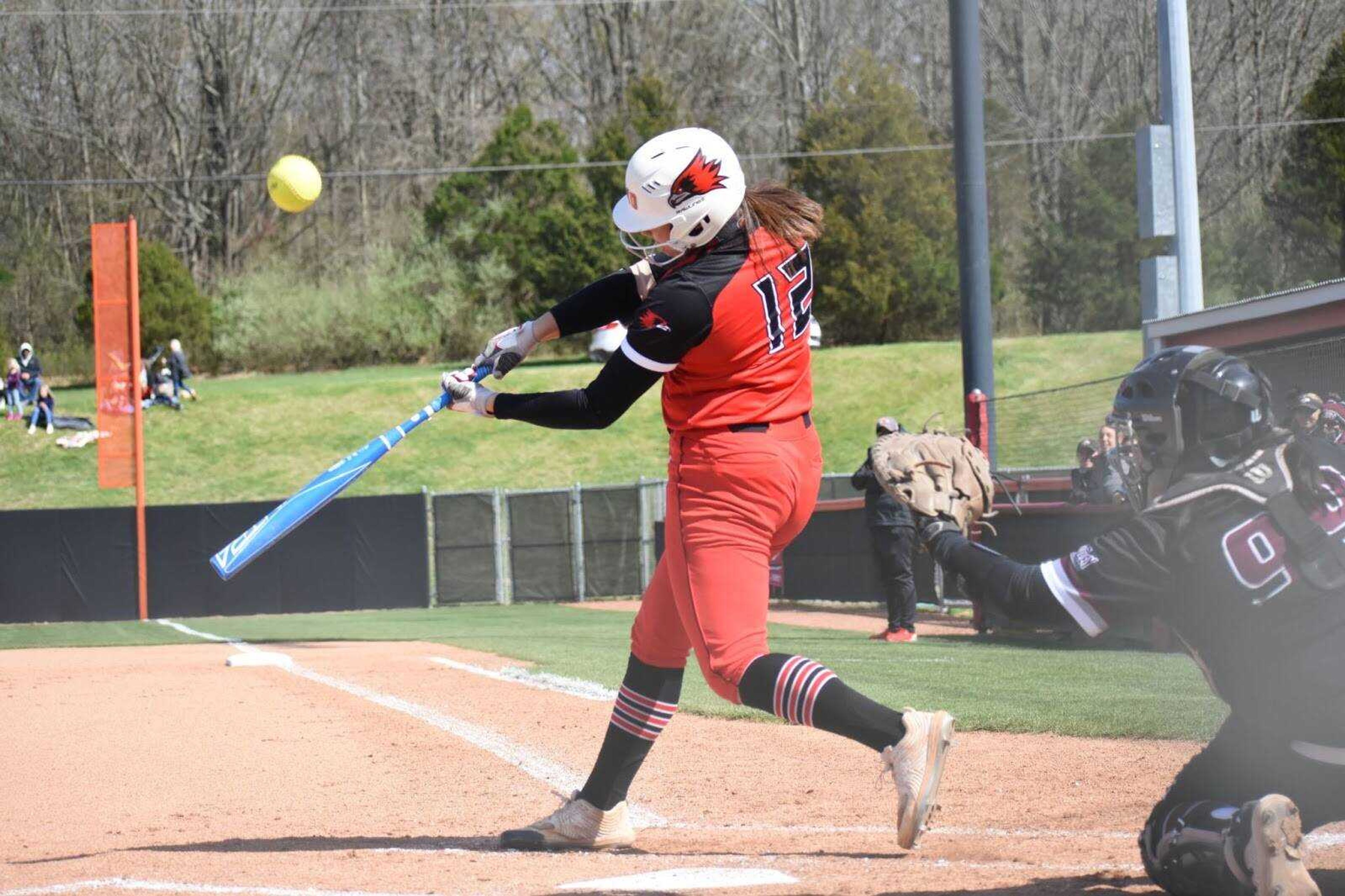 Freshman infielder Katie Dreiling takes a swing during Southeast's 5-0 win over Southern Illinois on March 31 at the Southeast Softball Complex in Cape Girardeau.