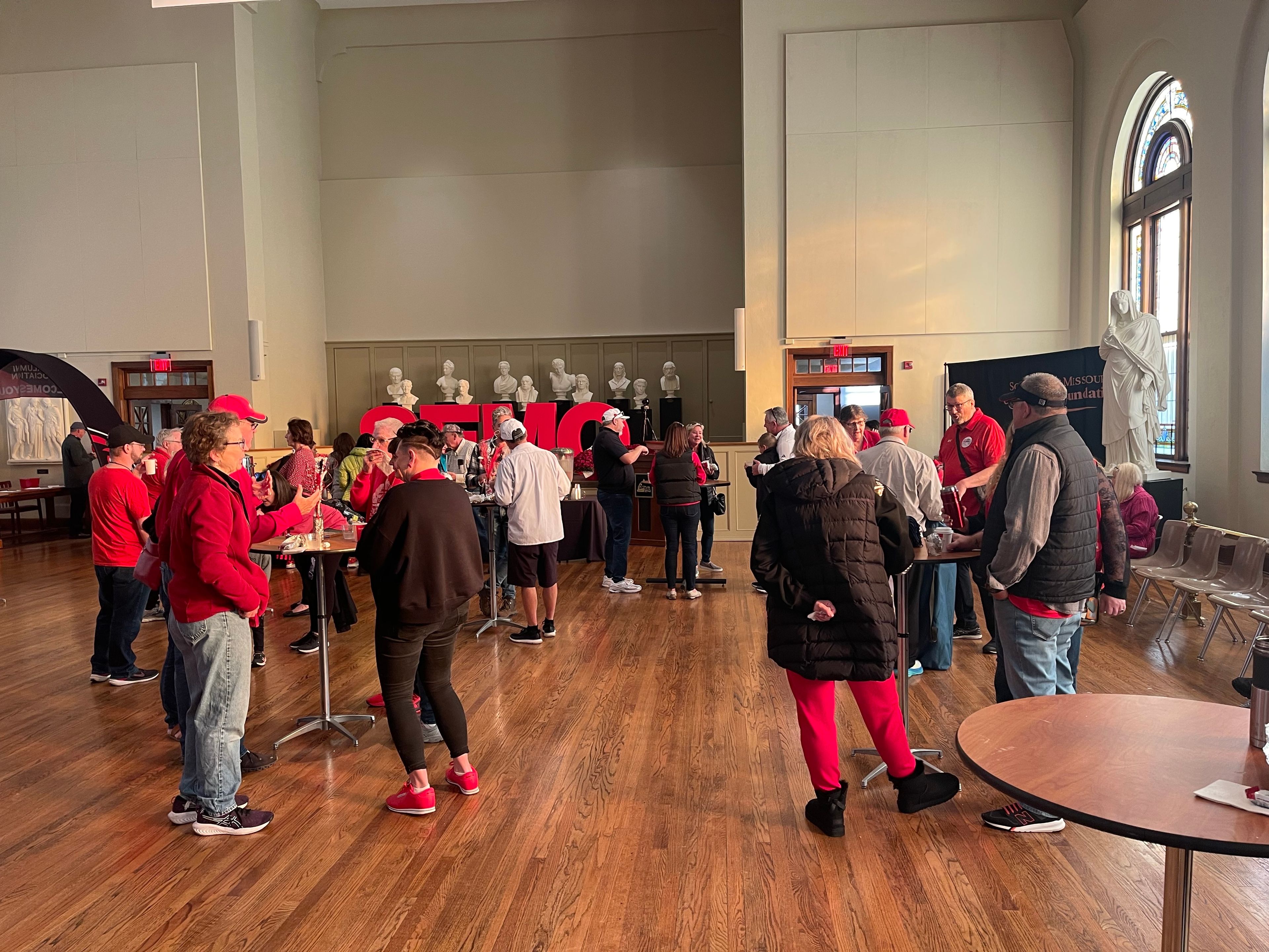 On Oct. 26 at 8:30 a.m., visitors enjoyed breakfast at the Class of 1974 50-year Reunion in Kem Hall at the Wehking Alumni Center.