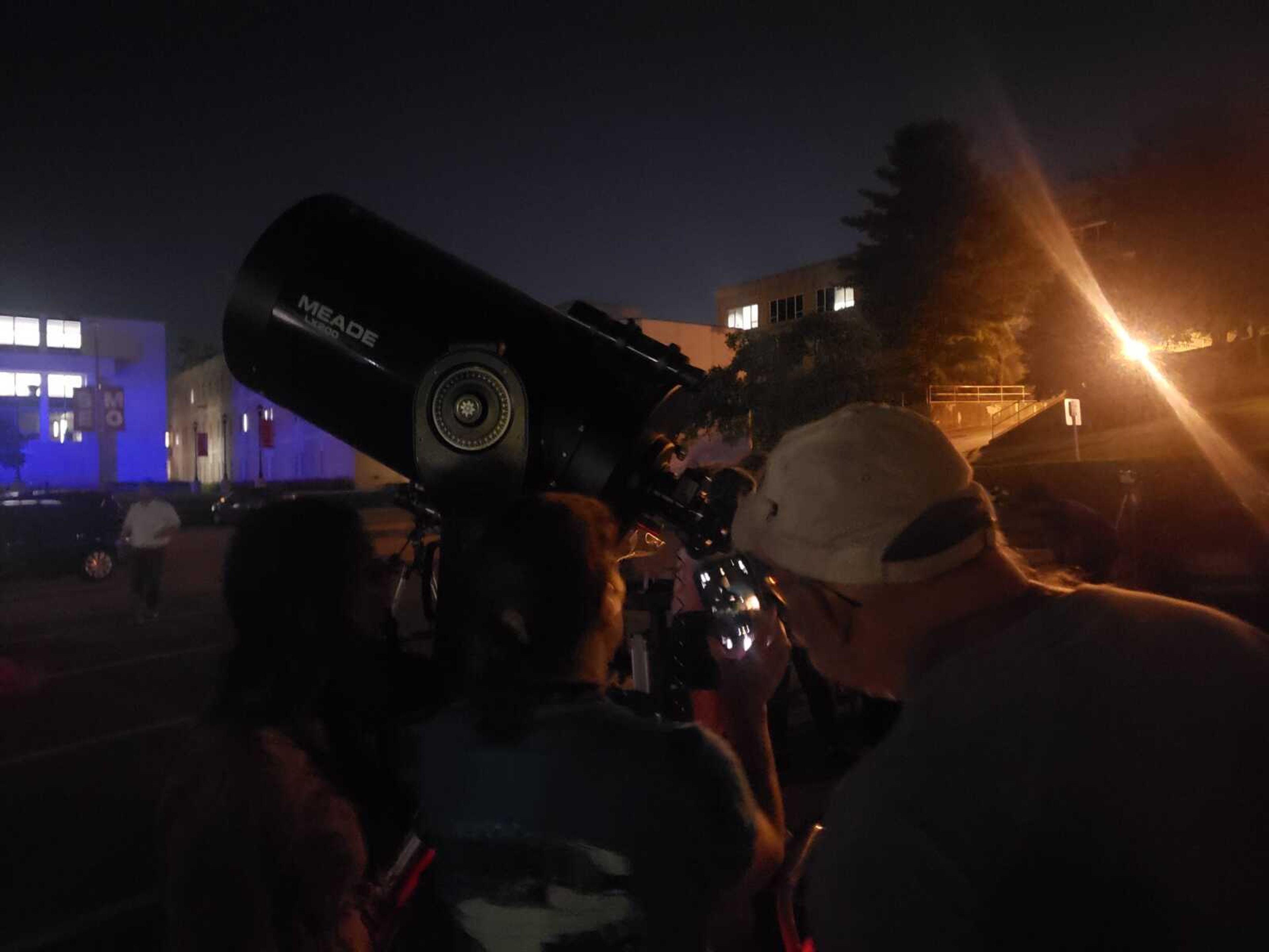 This 14-inch reflector telescope took an hour to calibrate. In it, students could see Saturn and its ring, typically invisible to the naked eye.