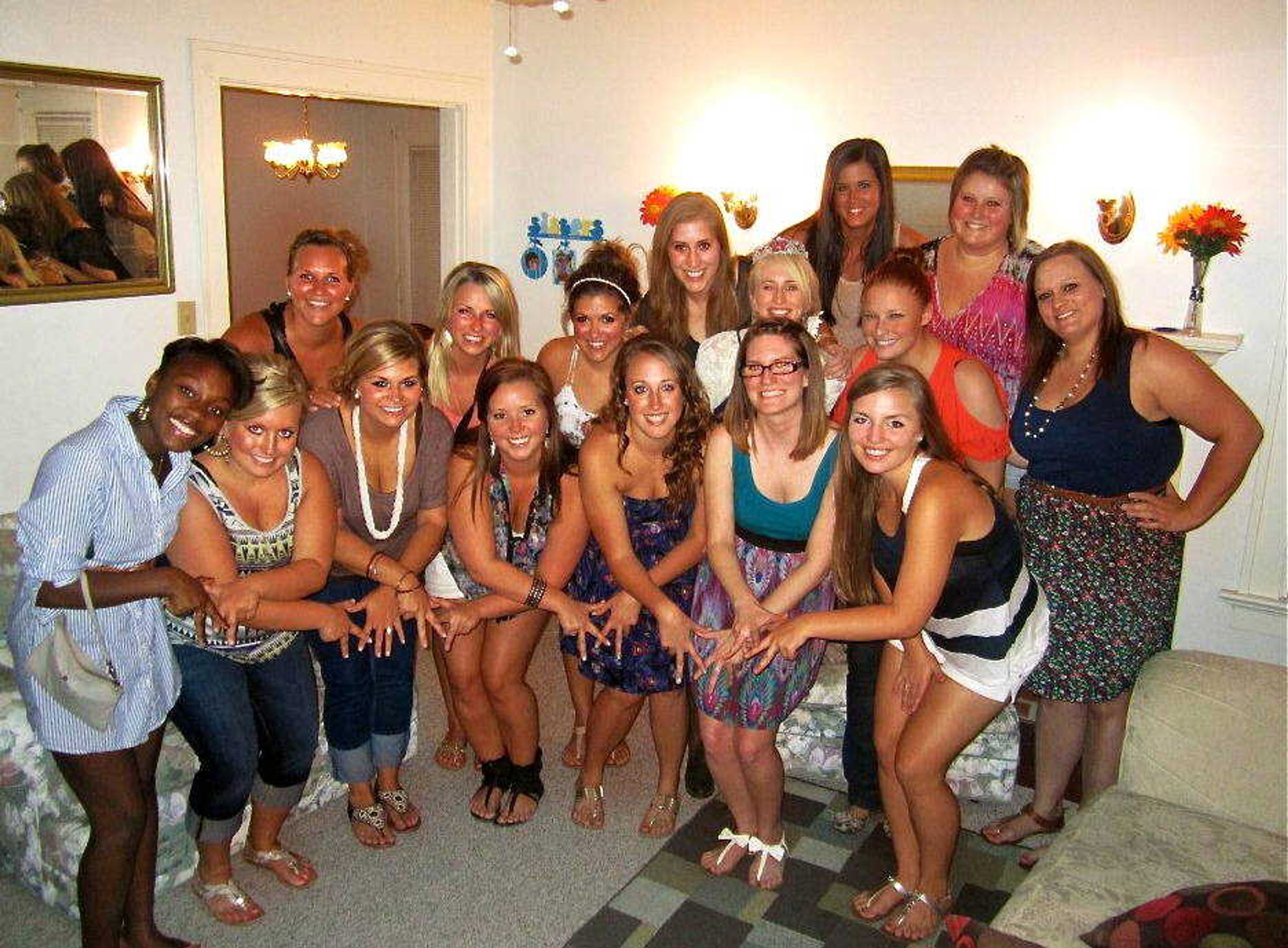 Sorority members representing all chapters at Southeast posing for a photo during 2012 fall recruitment. Submitted photo