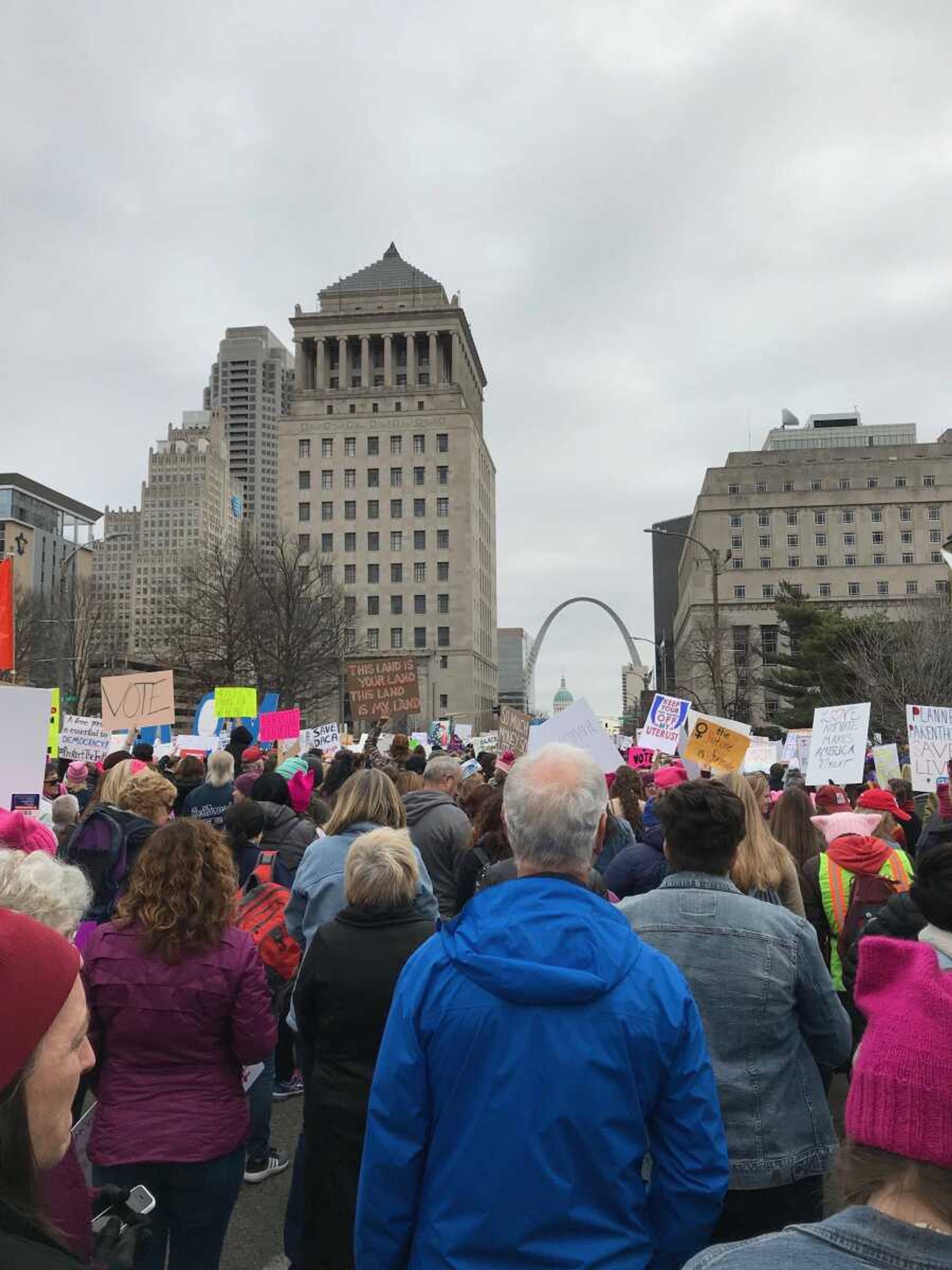 The Women's March in downtown St. Louis on Jan. 20.