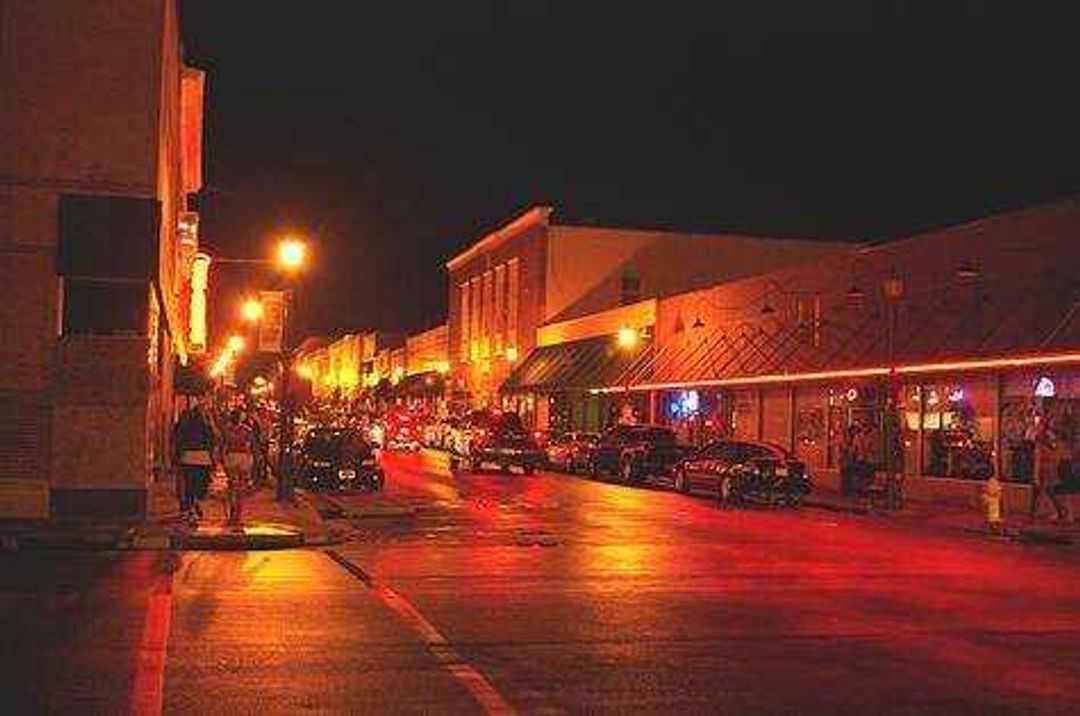 Downtown Cape Girardeau at night. Photo by Nathan Hamilton