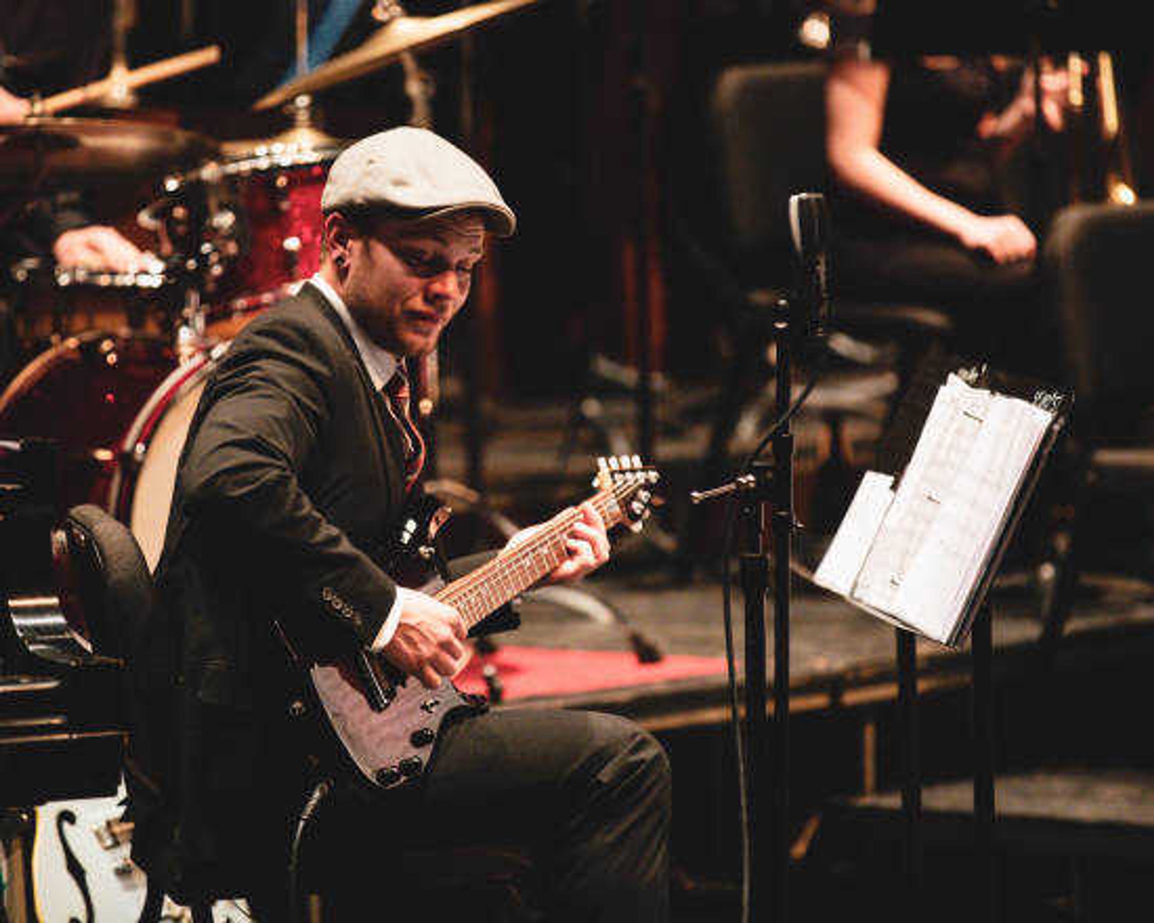 Guitarist Michael Jones performing during the 22nd Annual Clark Terry/Phi Mu Alpha Jazz Festival Gala Concert on Feb. 7 in Bedell Performance Hall in Cape Girardeau, Mo.