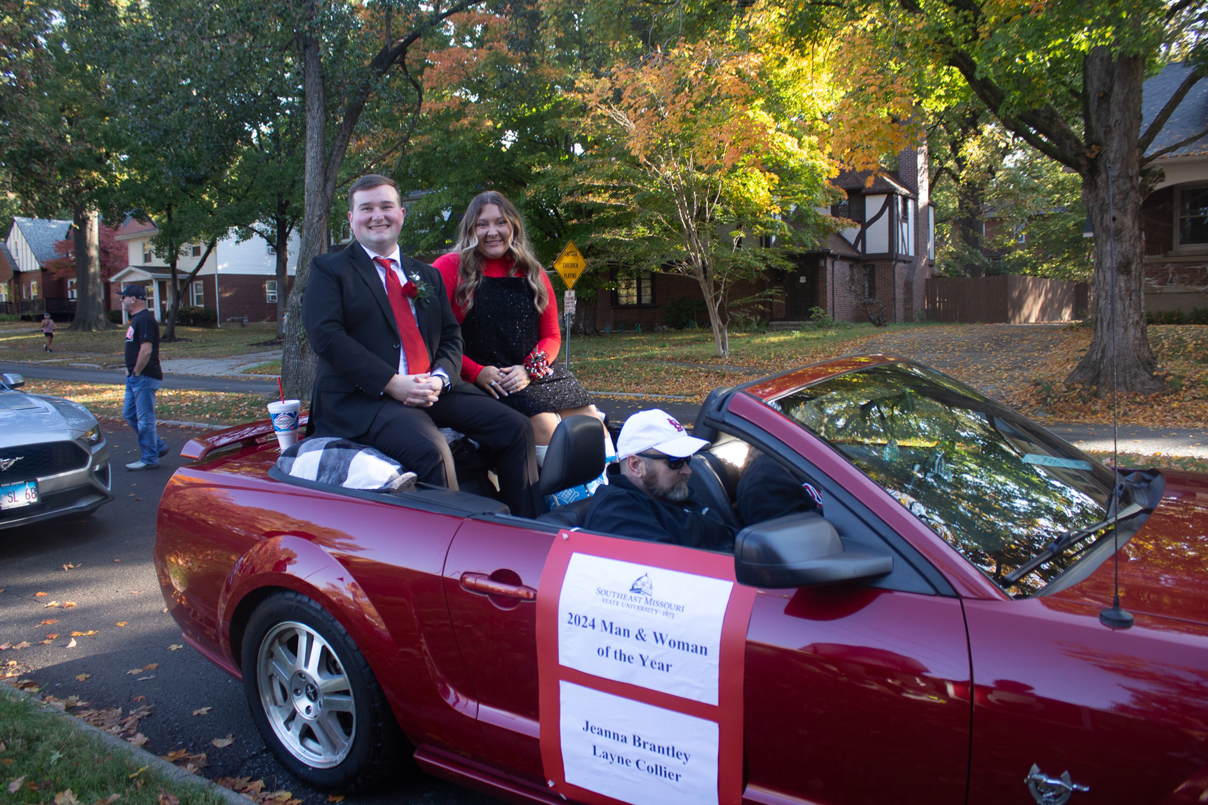 Jeanna Brantley and Layne Collier pose for a picture before the parade starts.