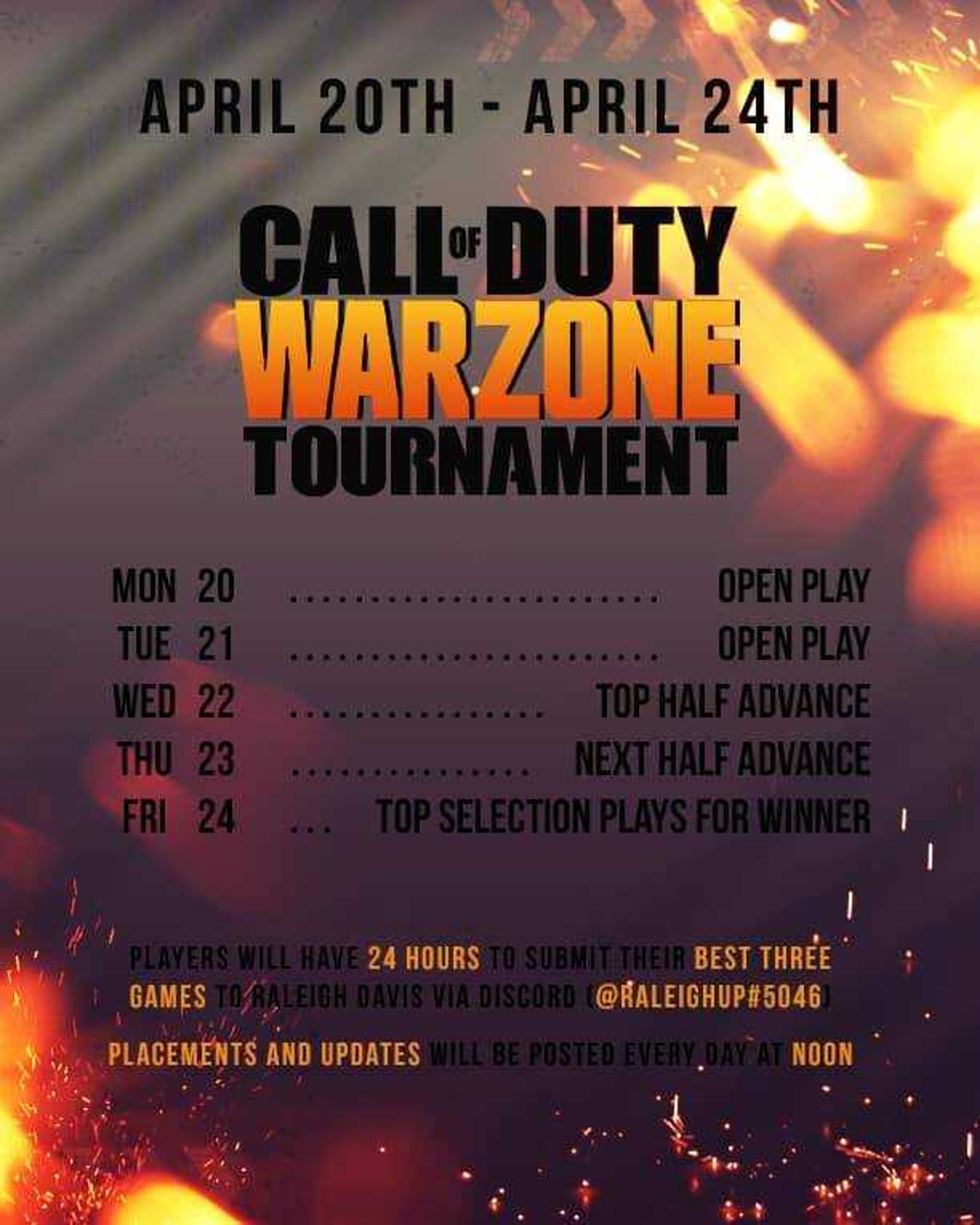 Southeast esports club is hosting a Call of Duty Warzone Tournament April 20th-24th Photo from Facebook.