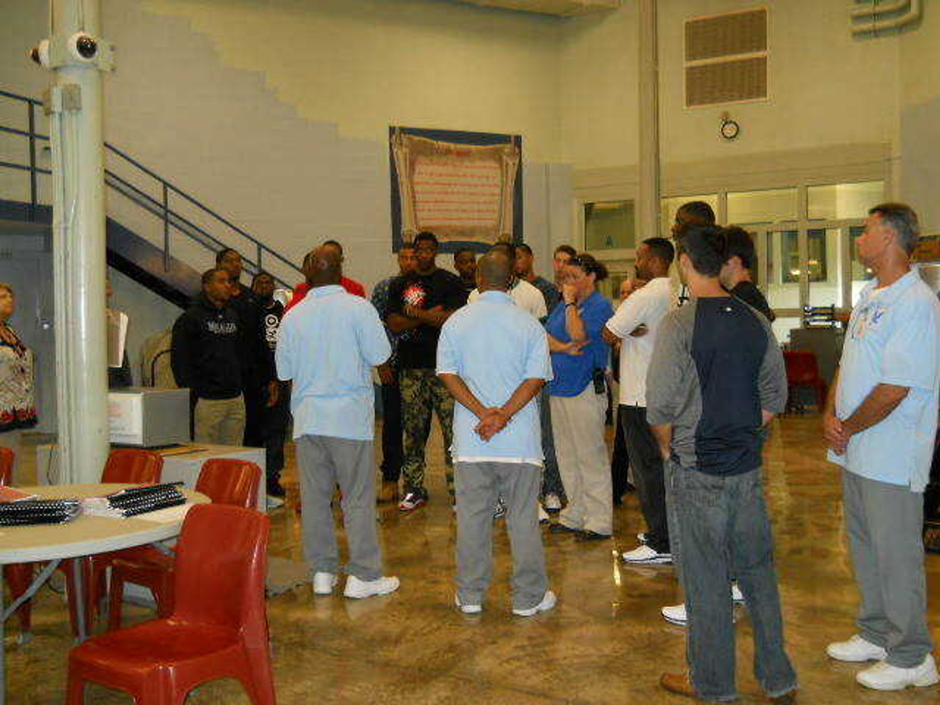 <b> The men's basketball team tours the Southeast Correctional Facility in Charleston, Mo. </b> Submitted photos.