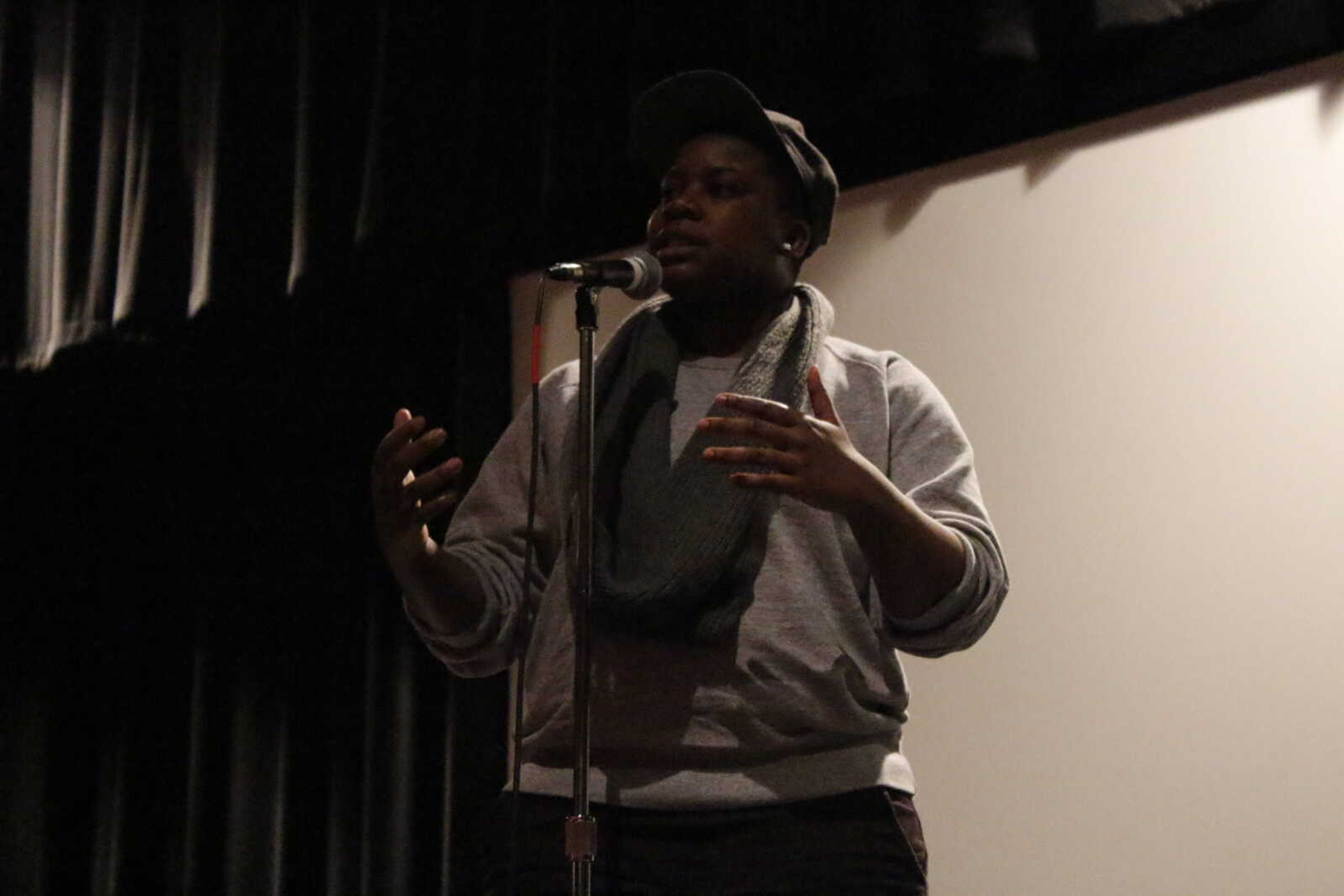 Award winning poet Janae Johnson shared her experiences being black and queer at Rose Theater Feb. 27.