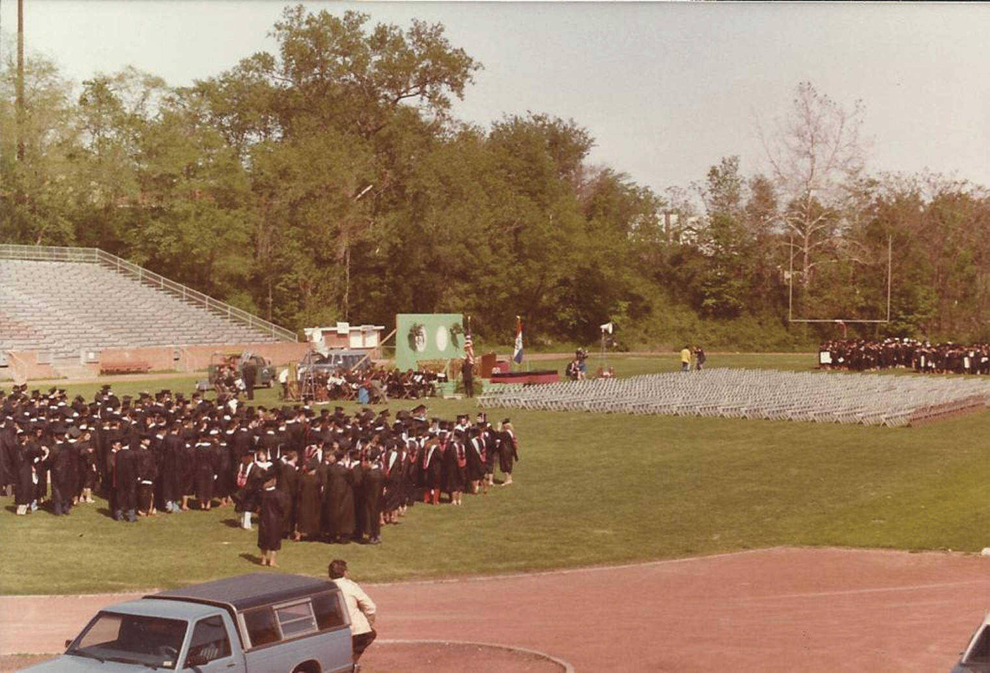 Students at Robert Cox Jr. and Janie Cox's graduation at Houck Stadium.  Submitted photo