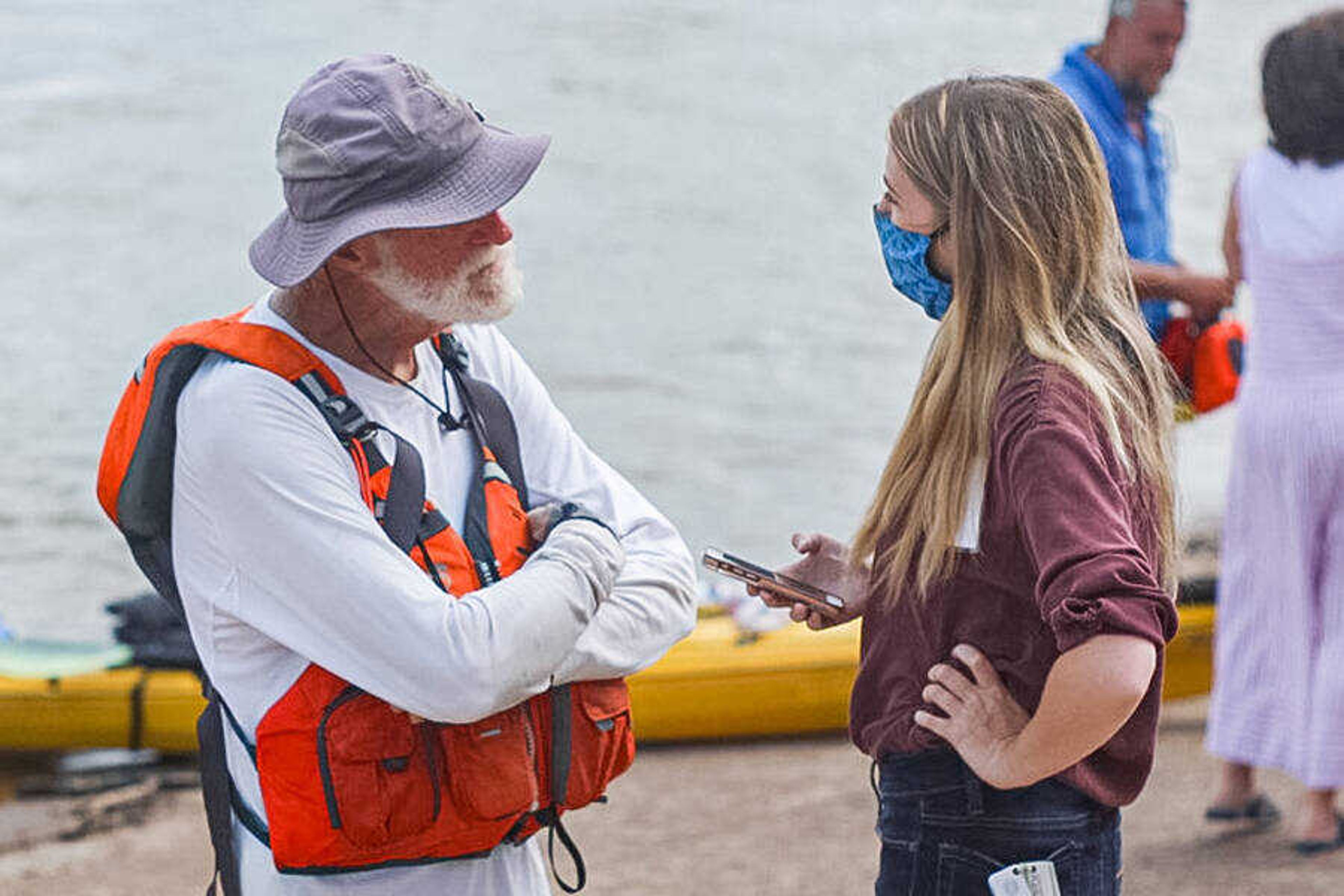 Reporter Brooke Holford interviews Stan Stark, known as "Stan the Kayaking Man." Stark is paddling 2,400 miles down the Mississippi River in a kayak; Stark is using this opportunity to raise awareness and funds for Sarge's Place, a shelter for homeless veterans.