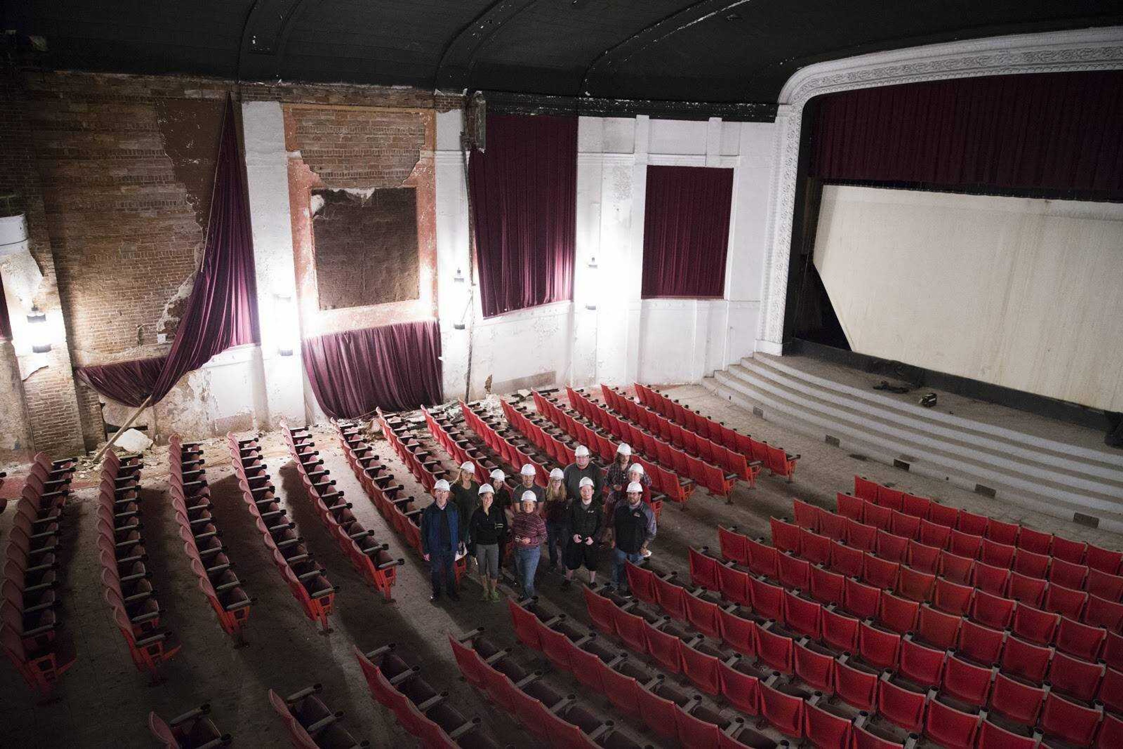 Historic preservation students tour the Broadway Theater. Due to the lockdown, students have been forced to work remotely and not in the field. 