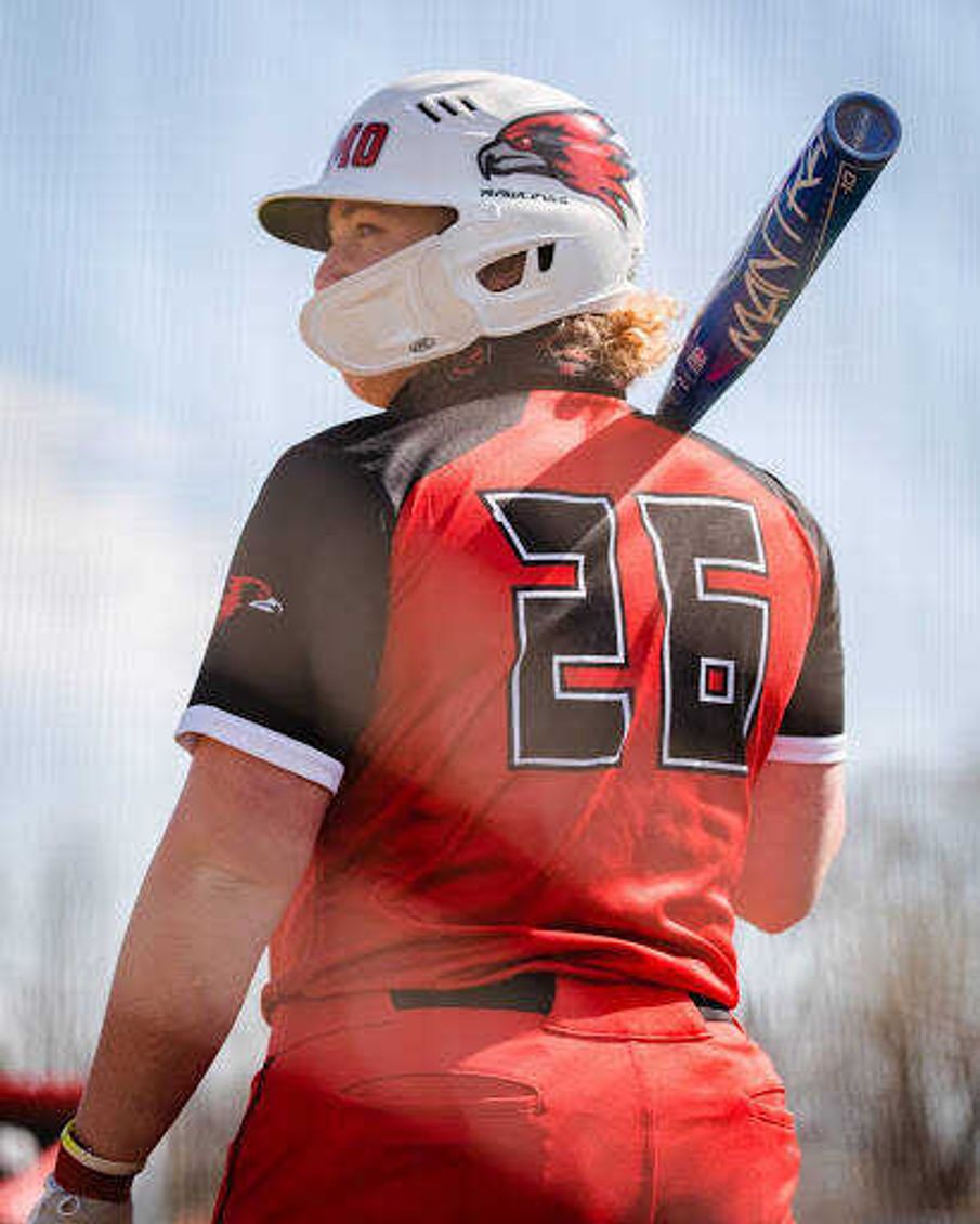 Ashley Ellis stands on deck during a game at the Southeast Softball Complex. Ellis set the school record for home runs on May 2  against Murray State.