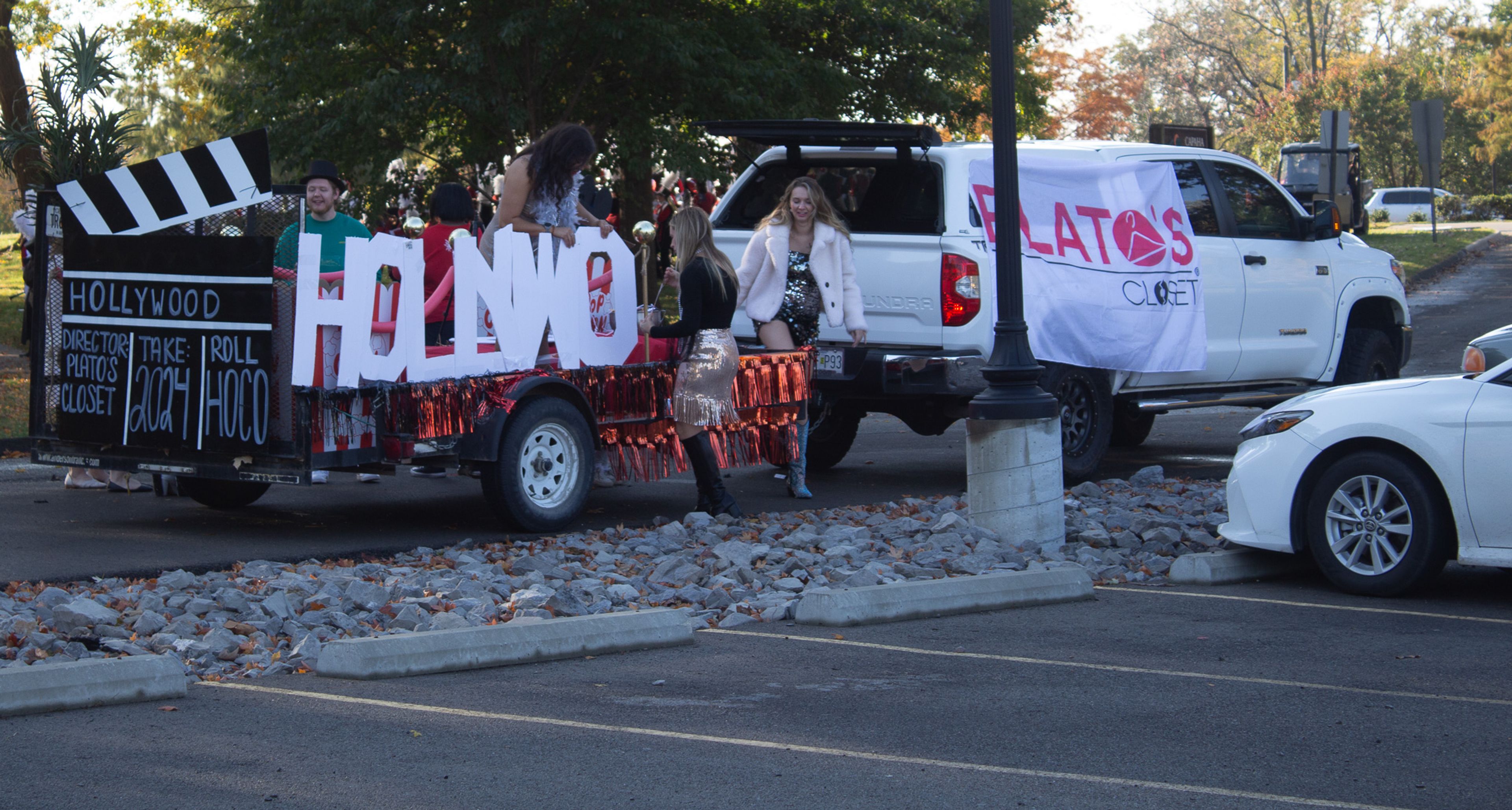 Plato's Closet finishes constructing their float at Capaha Park.