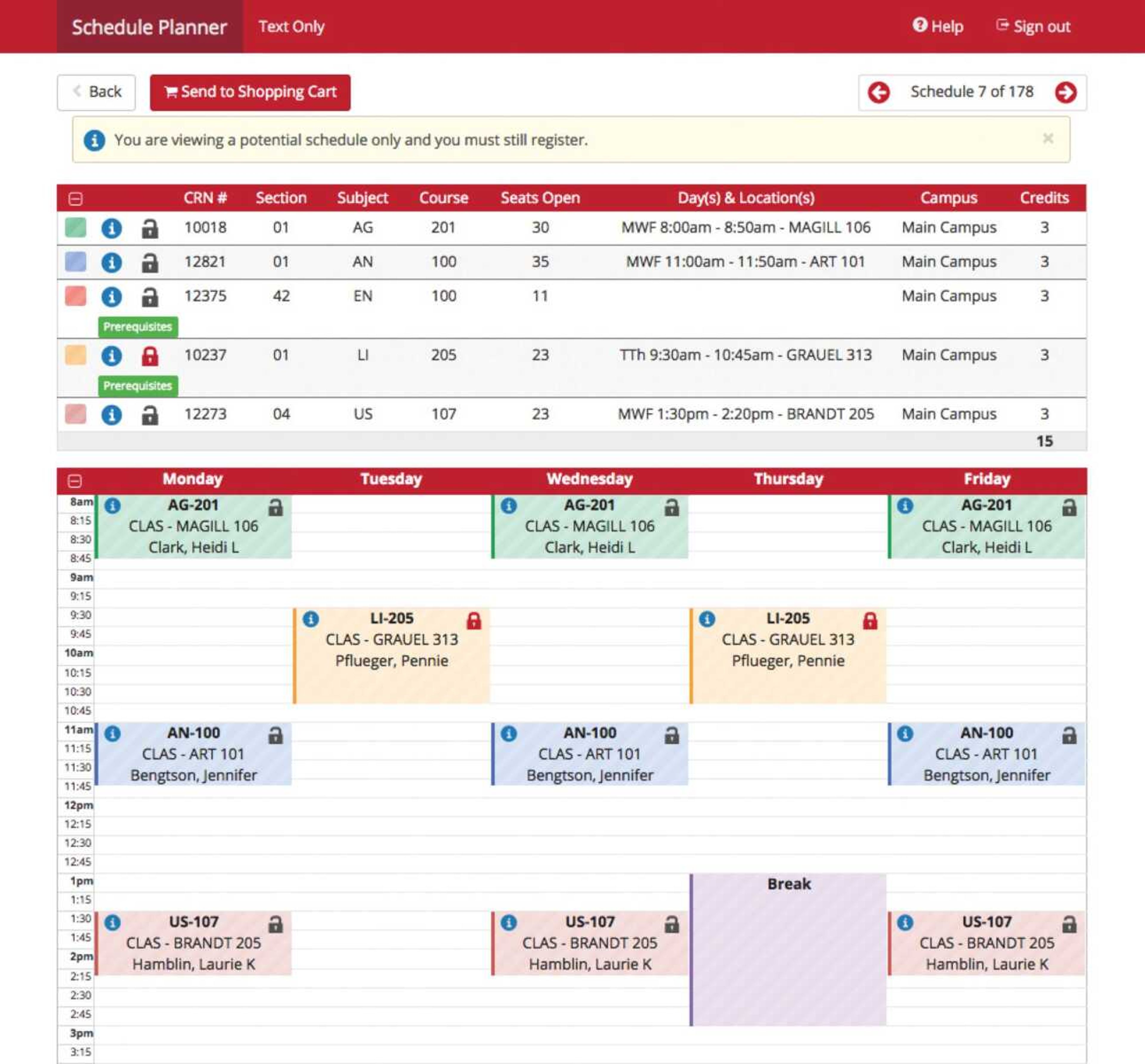 The Schedule Planner is located in the Student SS tab of the Southeast Portal under Registration Tools.