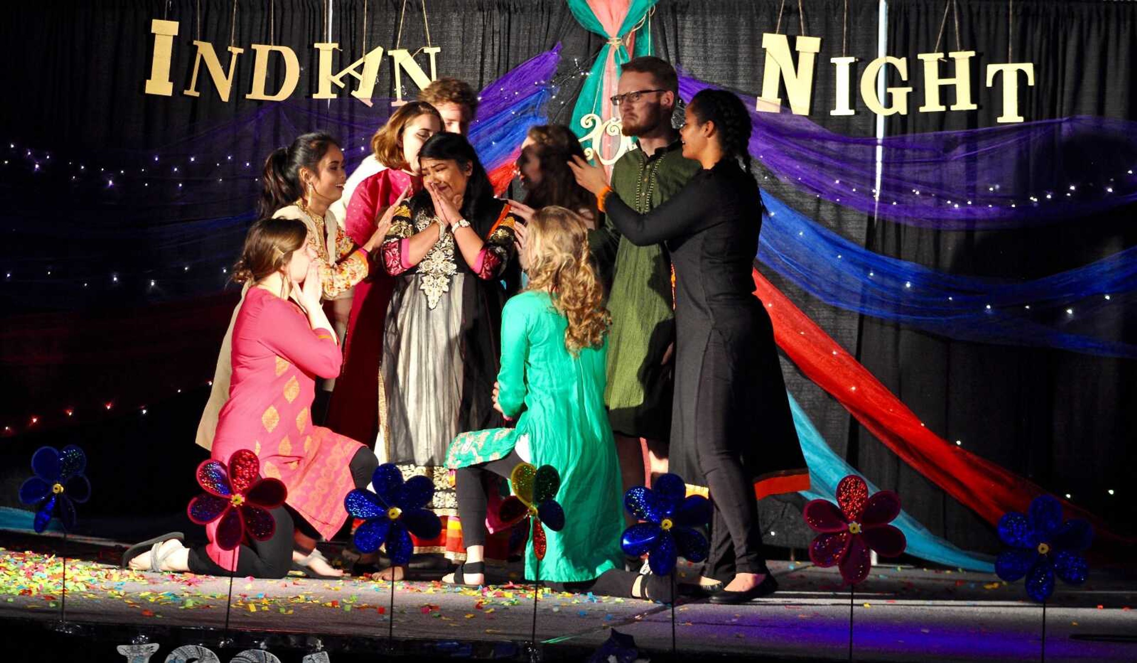 ISSA Vice President Priyanka Kashyap and other members of Ignite perform in authentic Indian dress at Indian Night March 23.