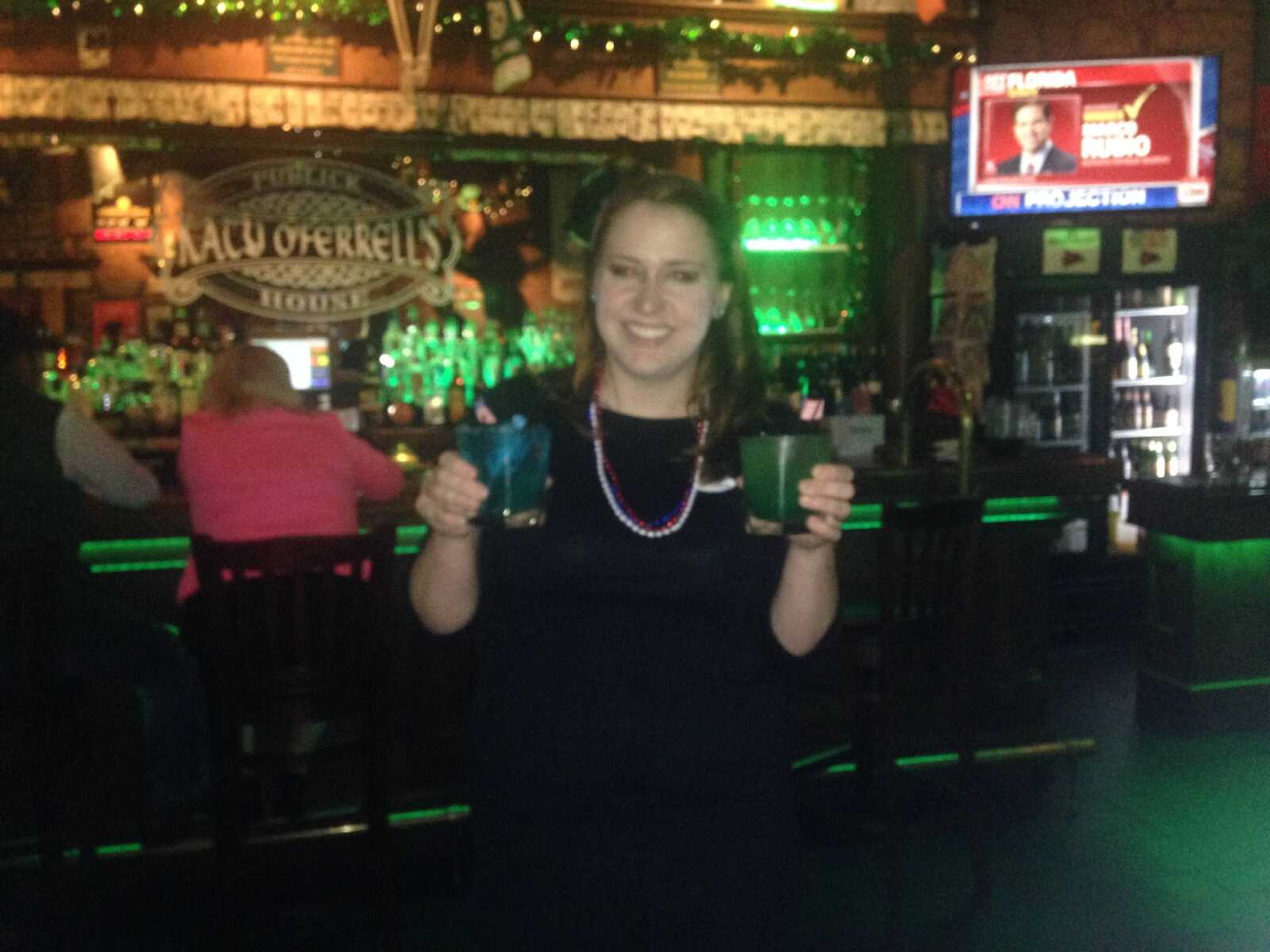 Katy O'Ferrell's hosted drink specials for election night.