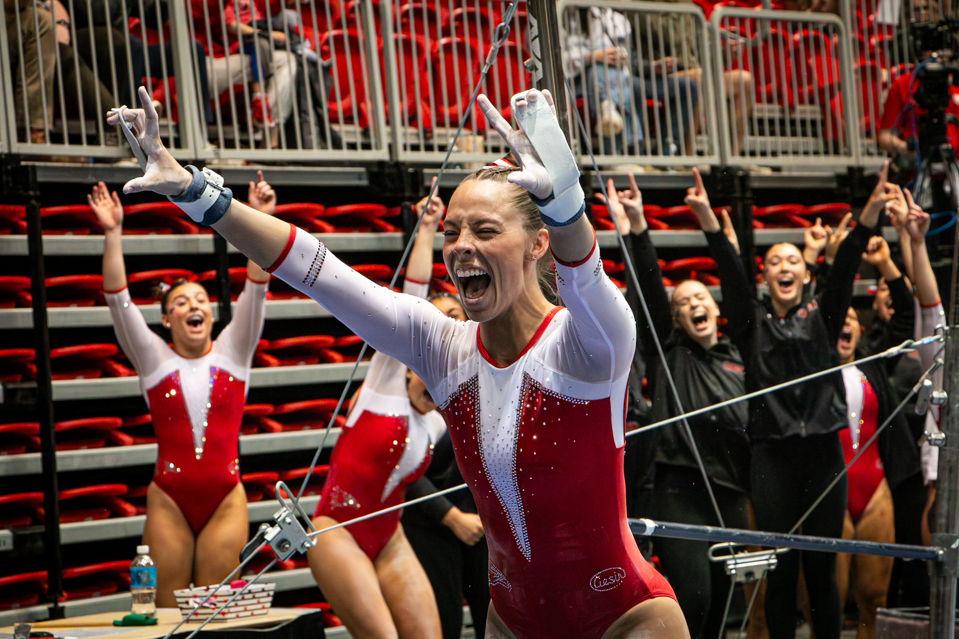 Photo gallery: Redhawks Gymnastics wins Chicago meet, heads to SEC foe for 1-on-1 competition