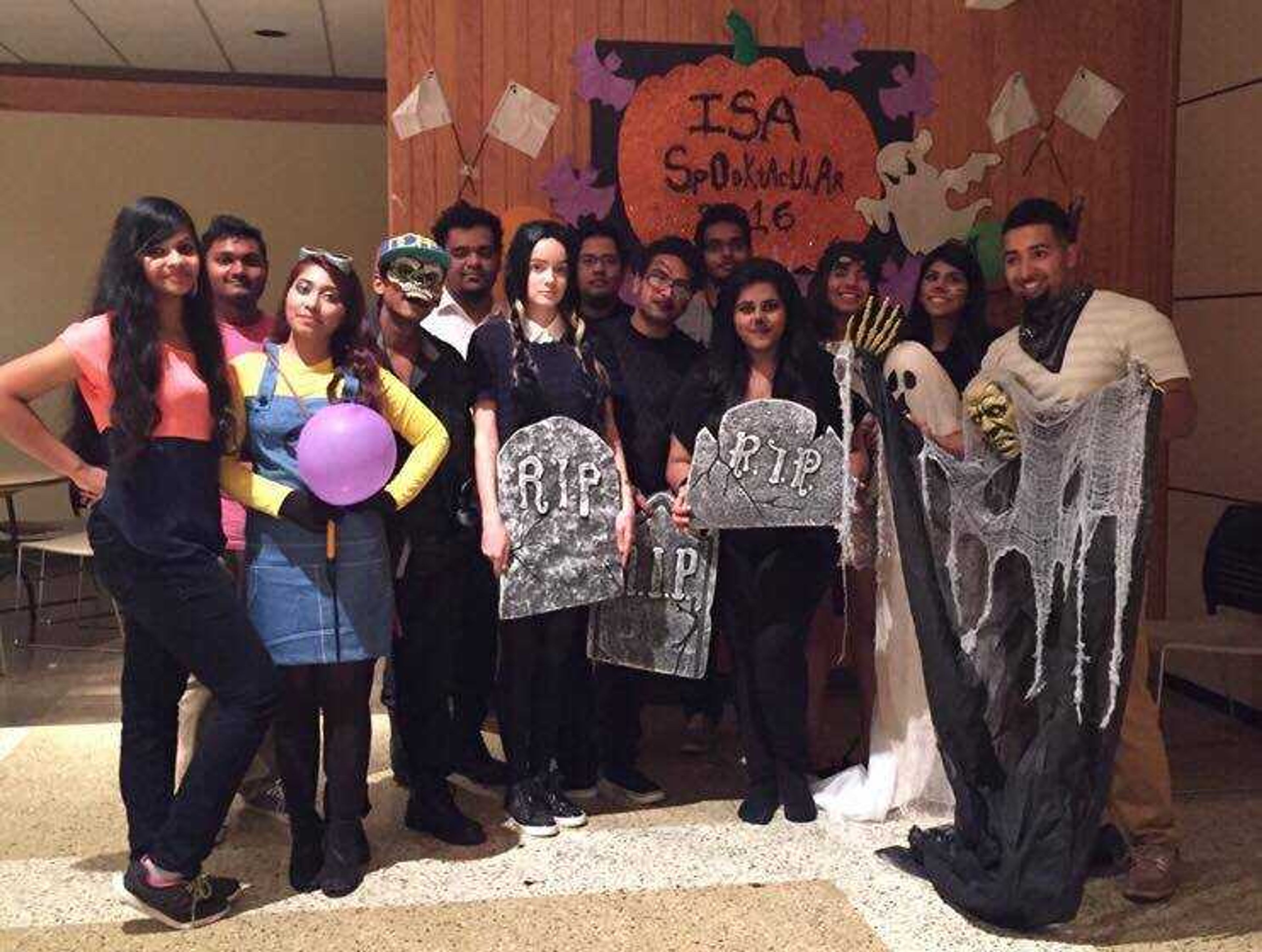 ISA Halloween Spooktacular was the first major event directed by the new executive board and committee members, pictured here. 