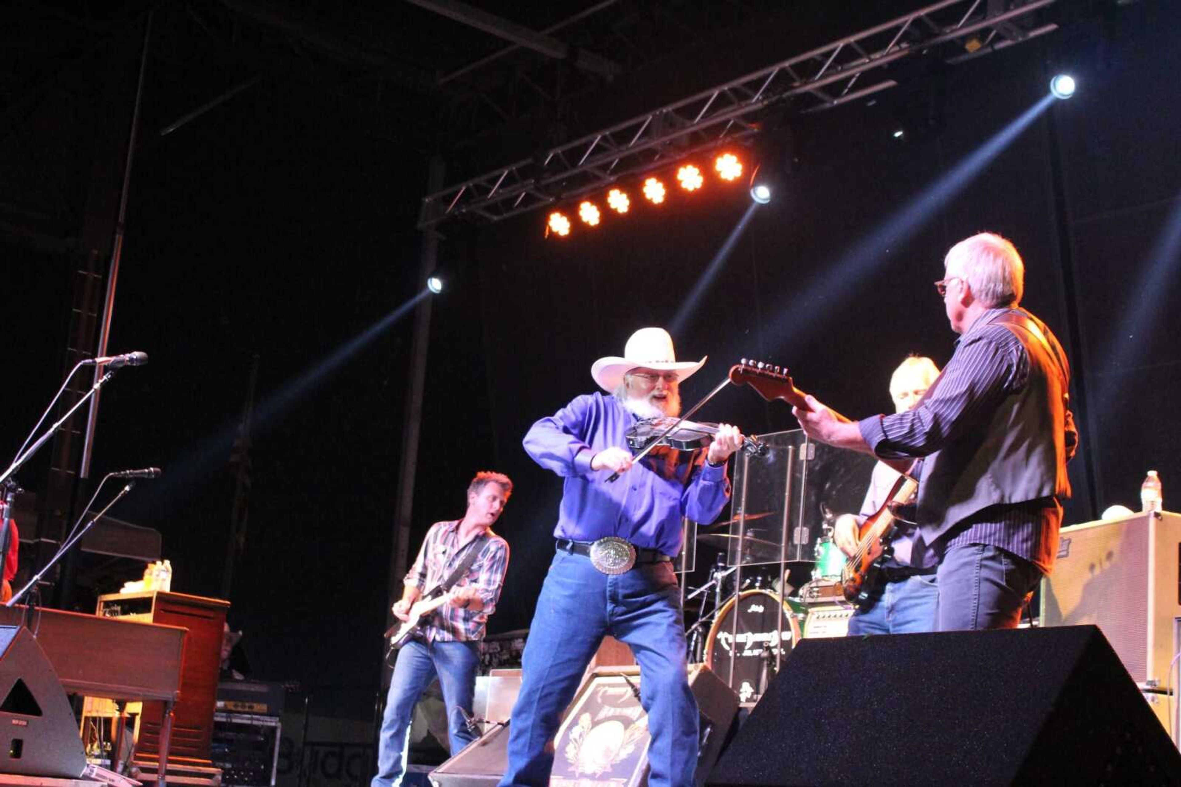 The Charlie Daniels Band plays away during their concert at the SEMO district fair grandstand.