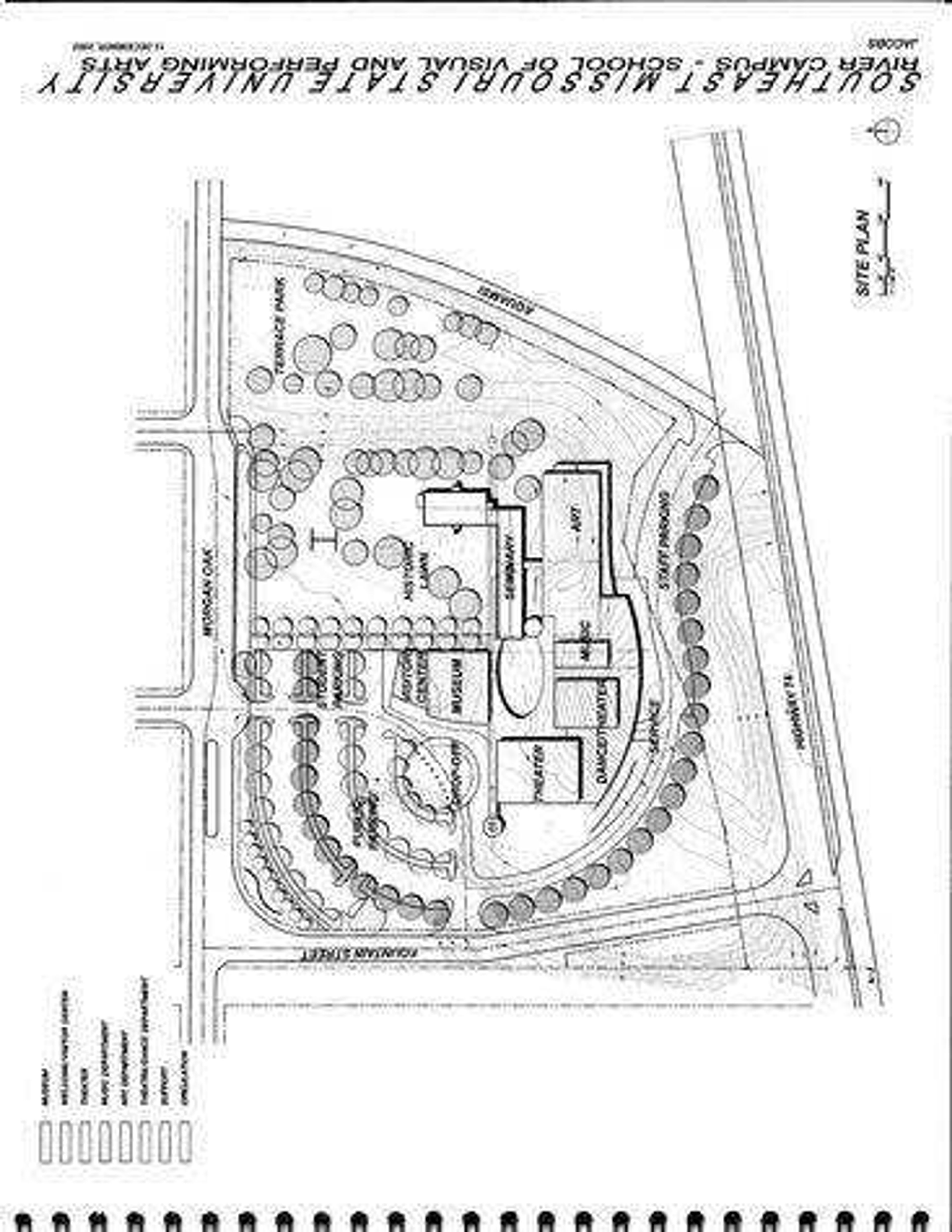 This site plan rendering for the layout of the River Campus was created in 2002. Photo courtesy of Special Collections and Archives, Southeast Missouri State University