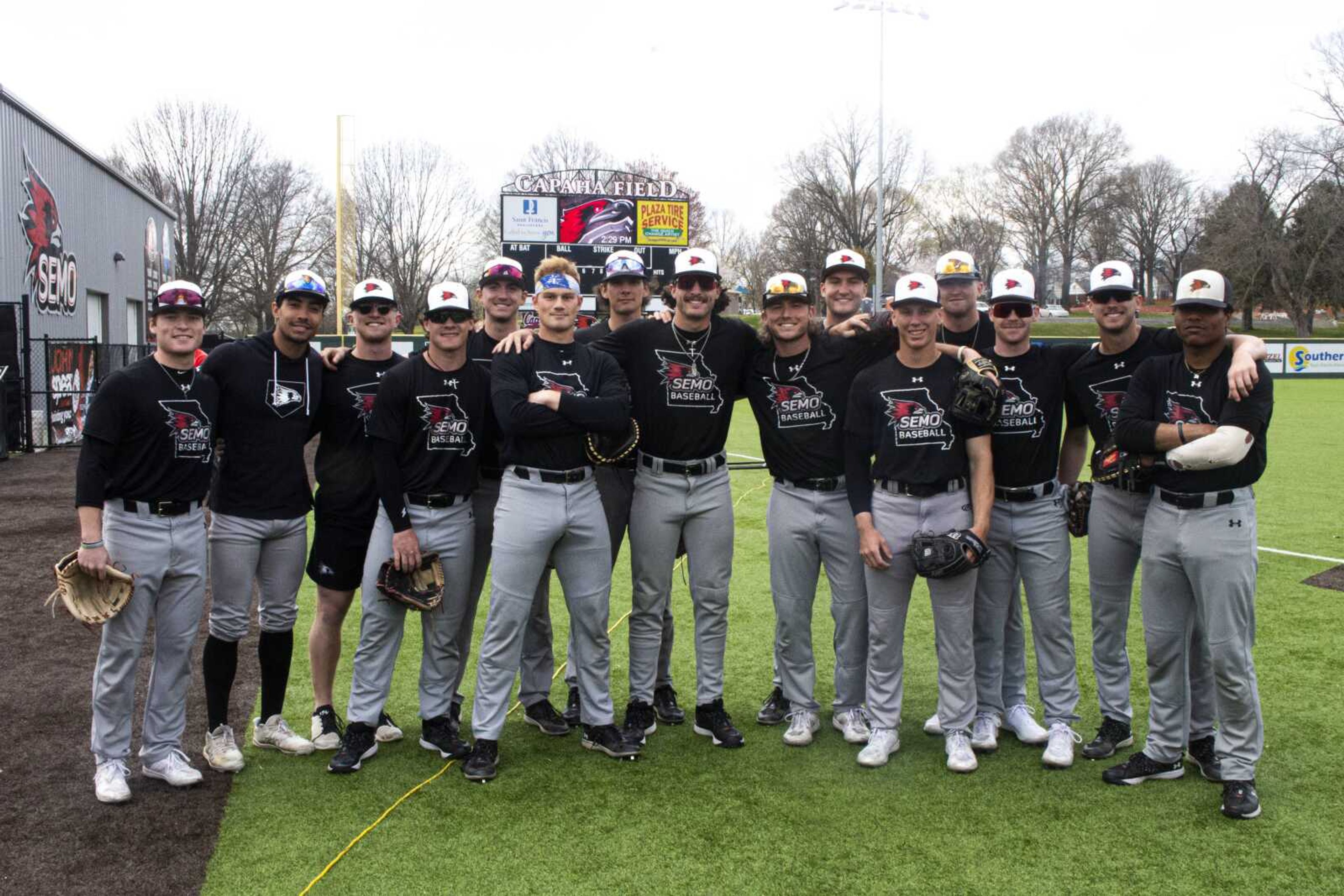 Redhawk baseball teammates (from left to right): Caleb Rodgers, Carlos Aranda, Ty Stauss, Peyton Leeper, Danny Sperling, Nolan Ackermann, Ben Palmer, Josh Cameron, Gunnar Doyle, Cole Warehime, Chance Resetich, Spencer Parker, Nathan MacLarend, Brett Graber, and Yanluis Ortis.  In Cameron’s interview, he described himself as “more of a team guy than an ‘I’ guy.” When asked to pose for a photo, he requested that some of his teammates get in the photo because they were ‘all a part of this together.’