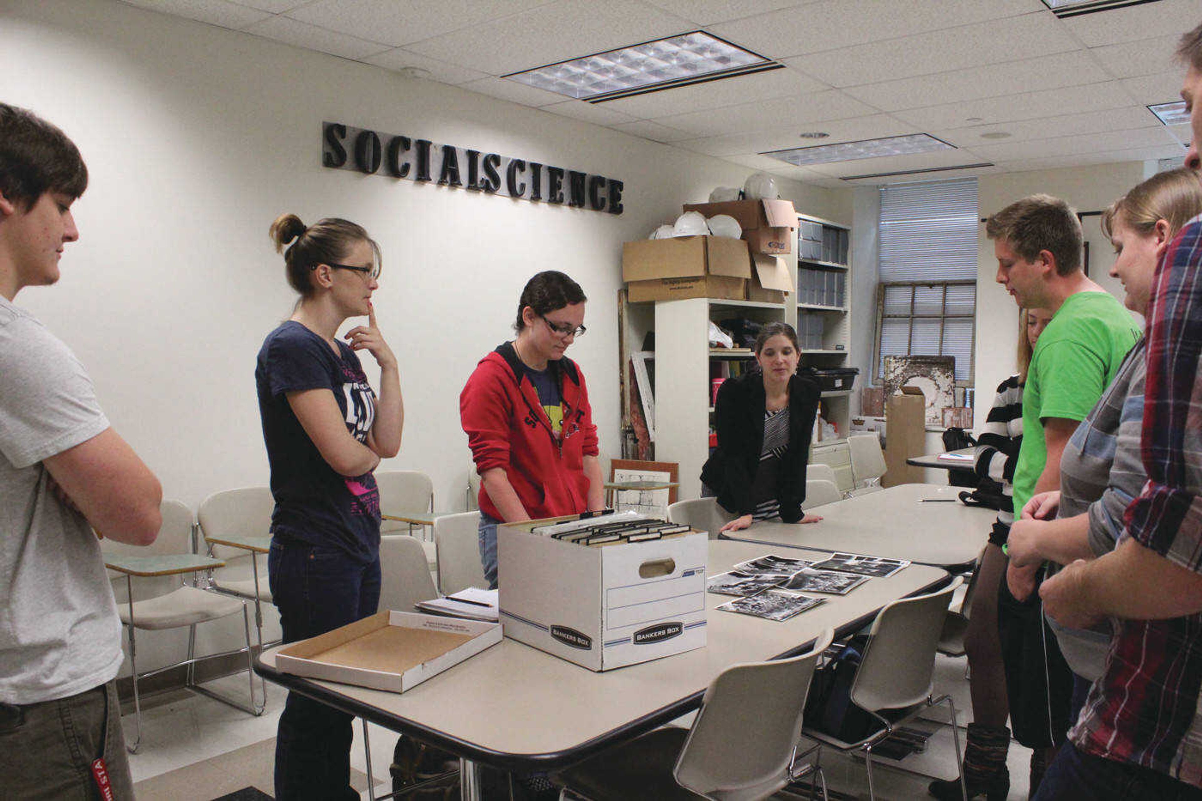 Southeast students learn how to handle historical documents