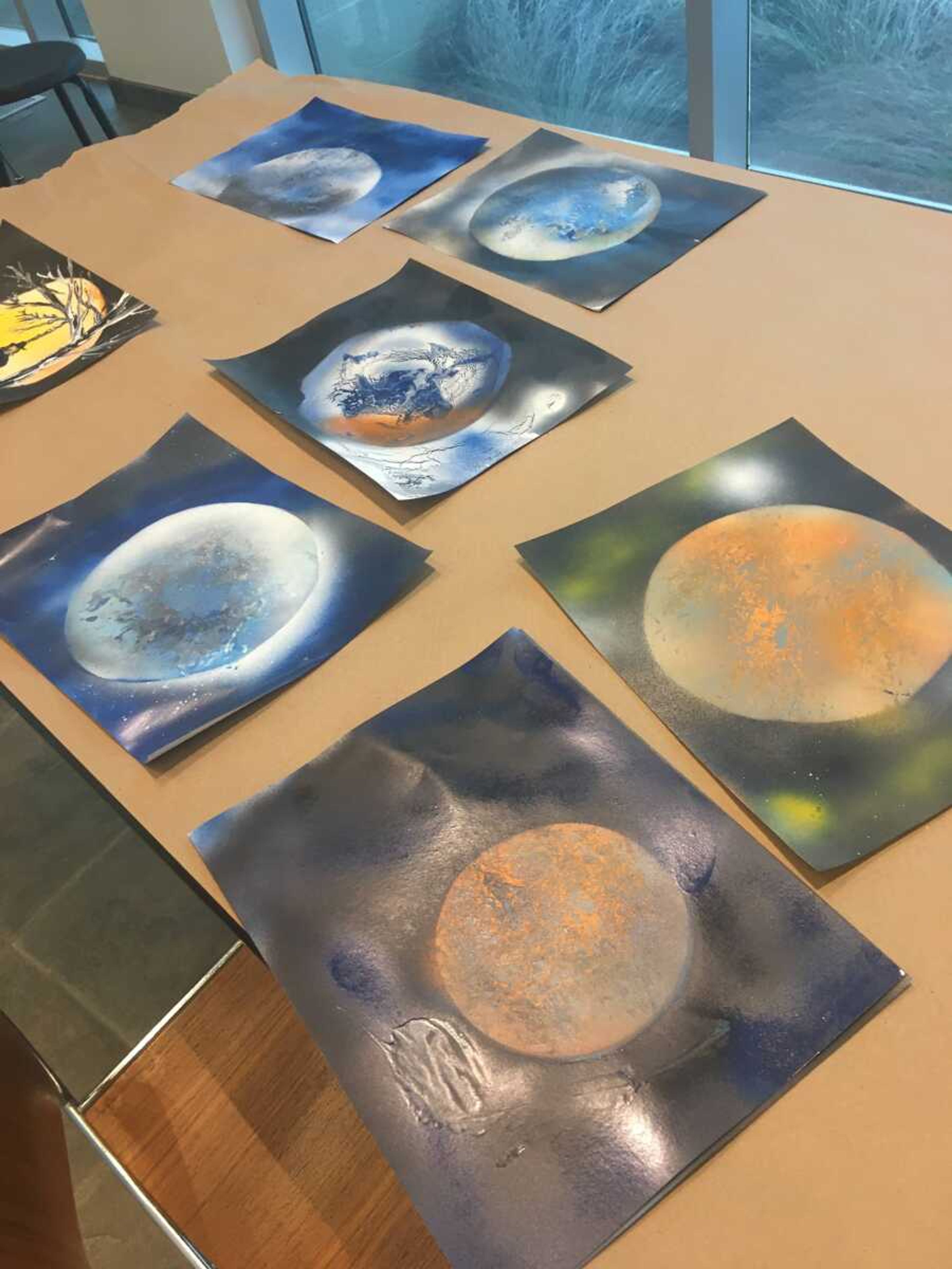 Visitors to Crisp Museum’s Heritage Days event could create a full moon and tree scene using spray paint and acrylics.