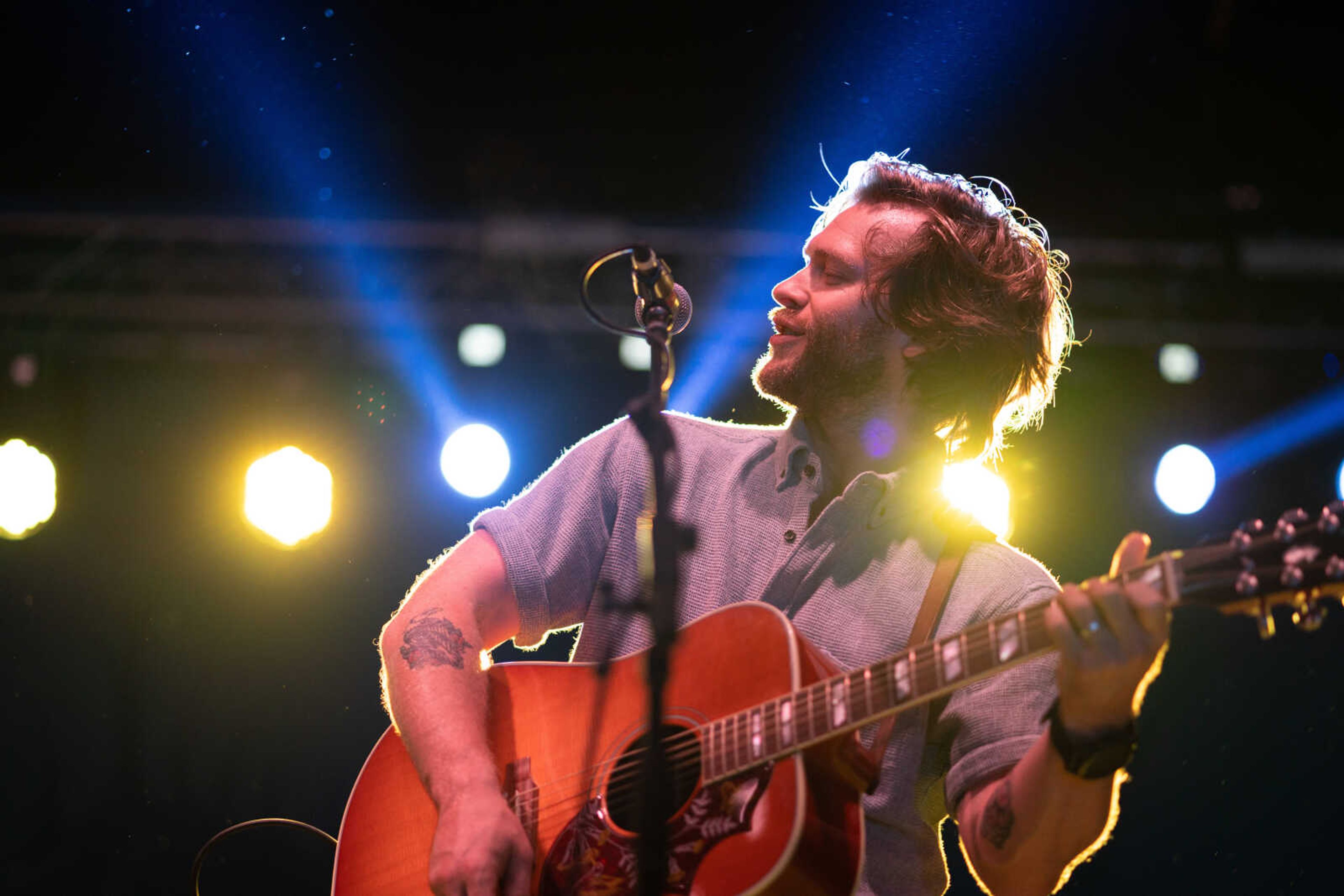 Jonathan Clayton of Jamestown Revival performs at the 2018 festival in downtown Cape Girardeau.