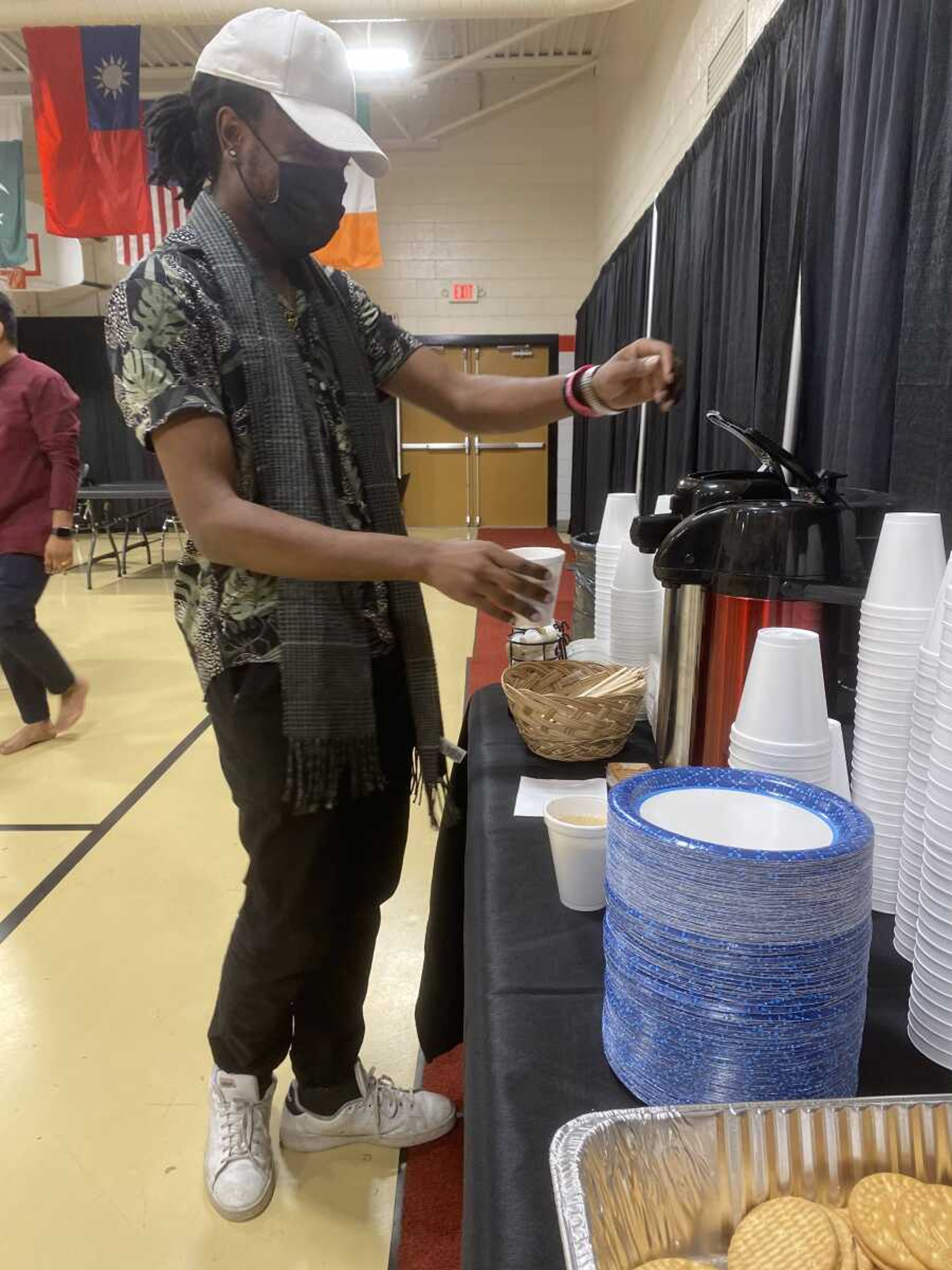 Mechanical engineer senior Elvis Maina enjoyed a cup of Indian tea at the "High Tea at the IV" event on Friday, Sept. 10.