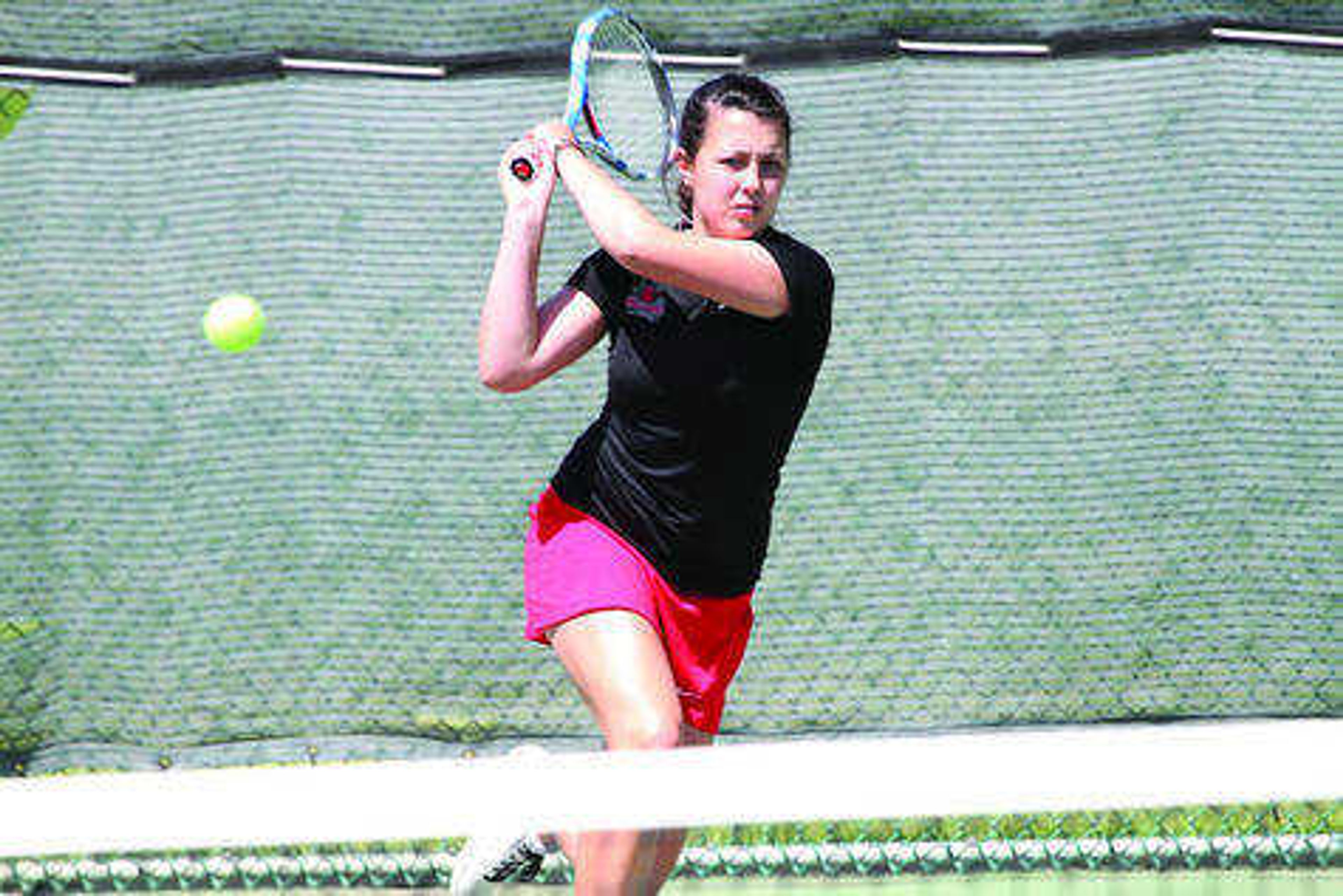 Melissa Martin competing in a match from last season.